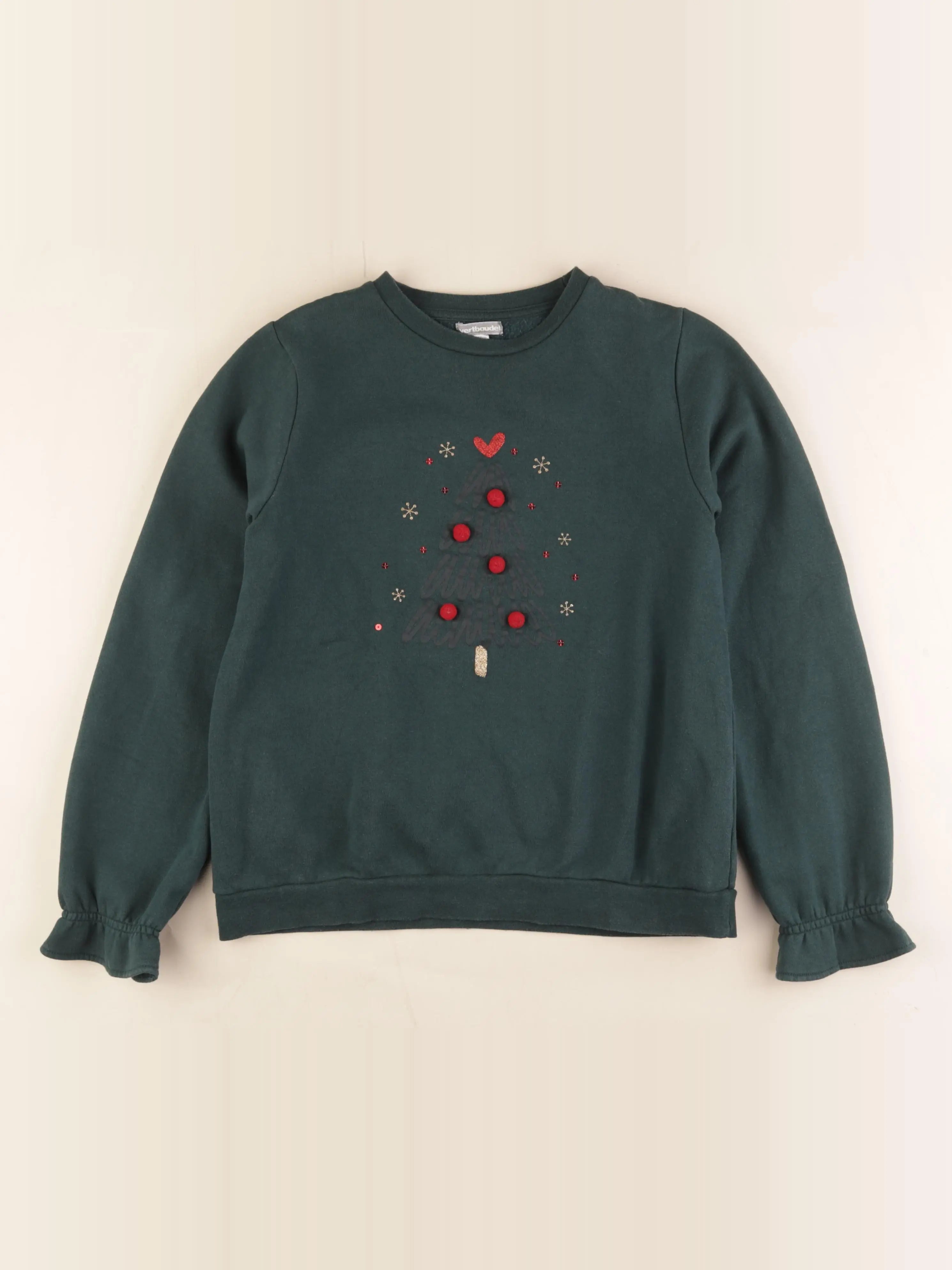Vertbaudet - sweat vert - 14 ans