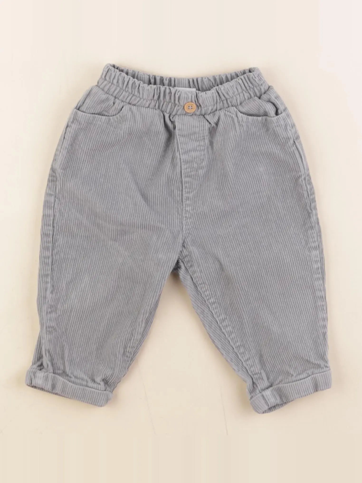 Vertbaudet - pantalon gris - 12 mois
