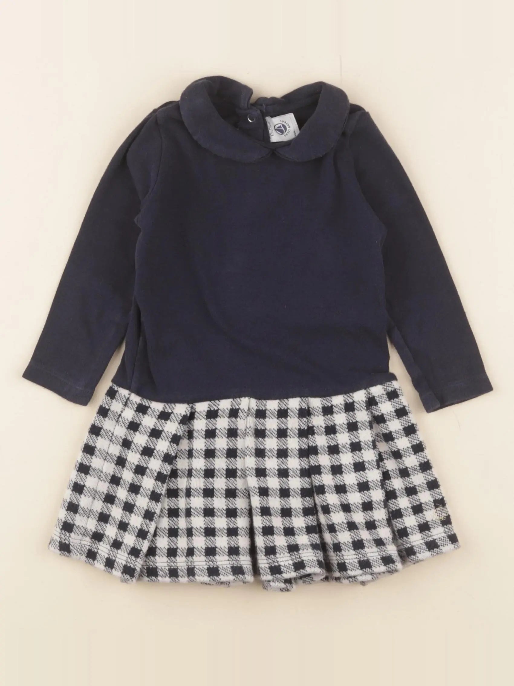 Petit Bateau - robe bleu - 12 mois
