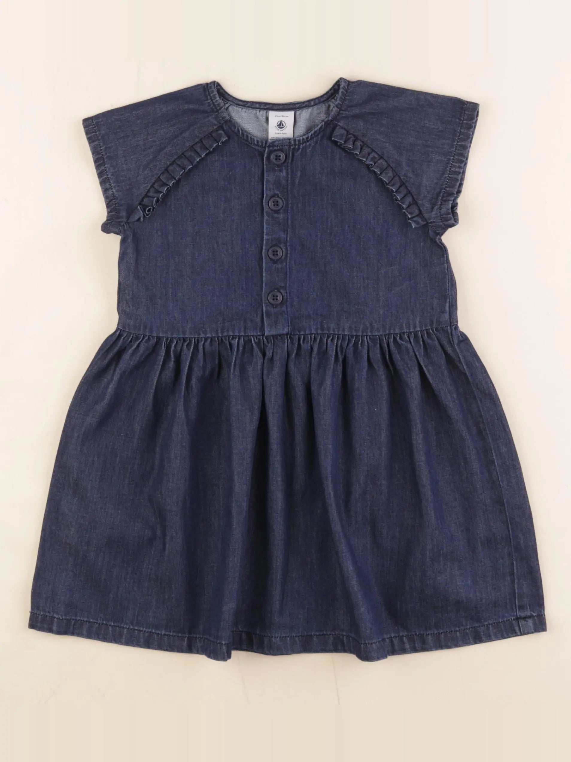 Petit Bateau - robe bleu - 24 mois