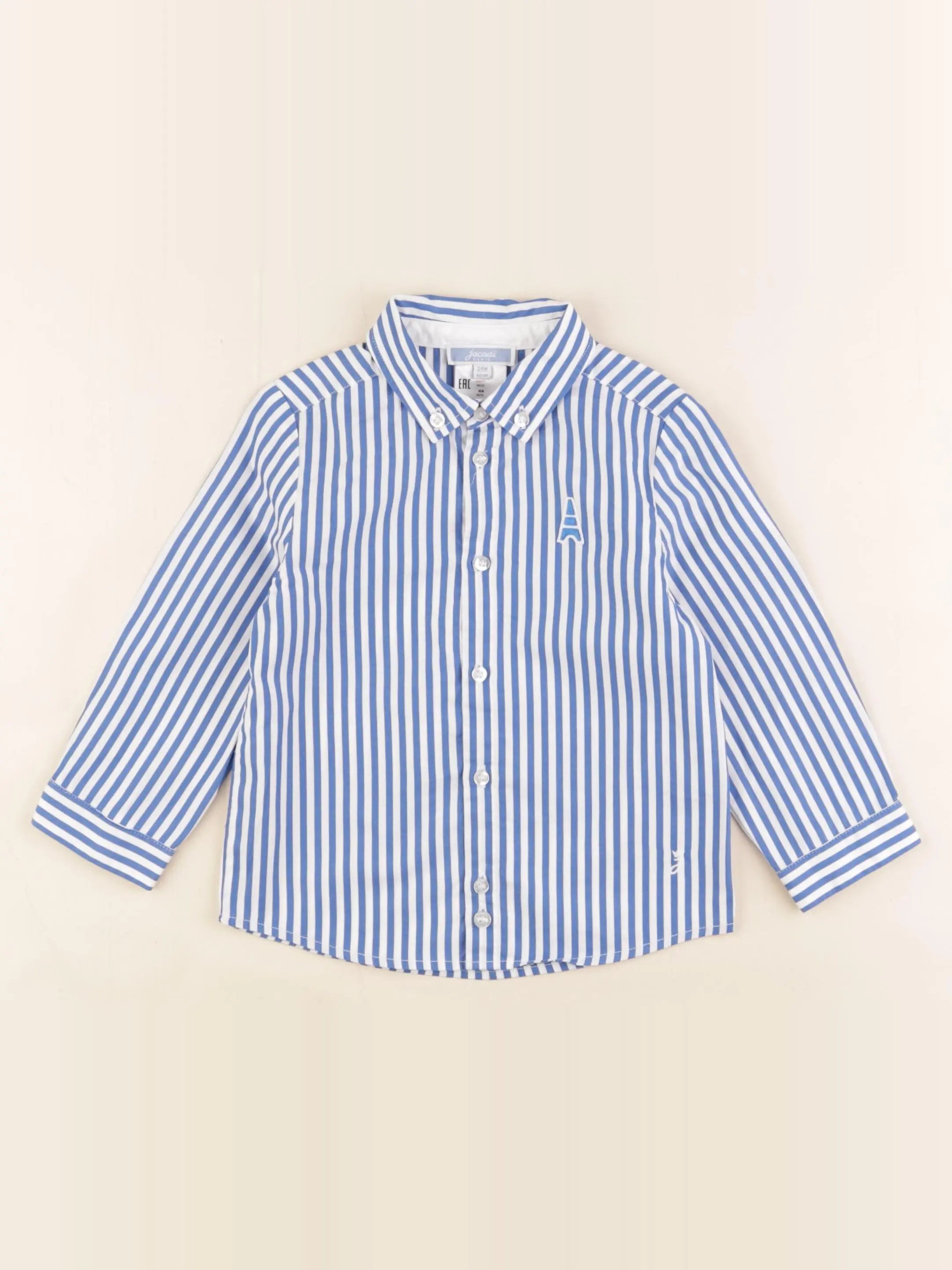 Jacadi - chemise bleu, blanc - 24 mois
