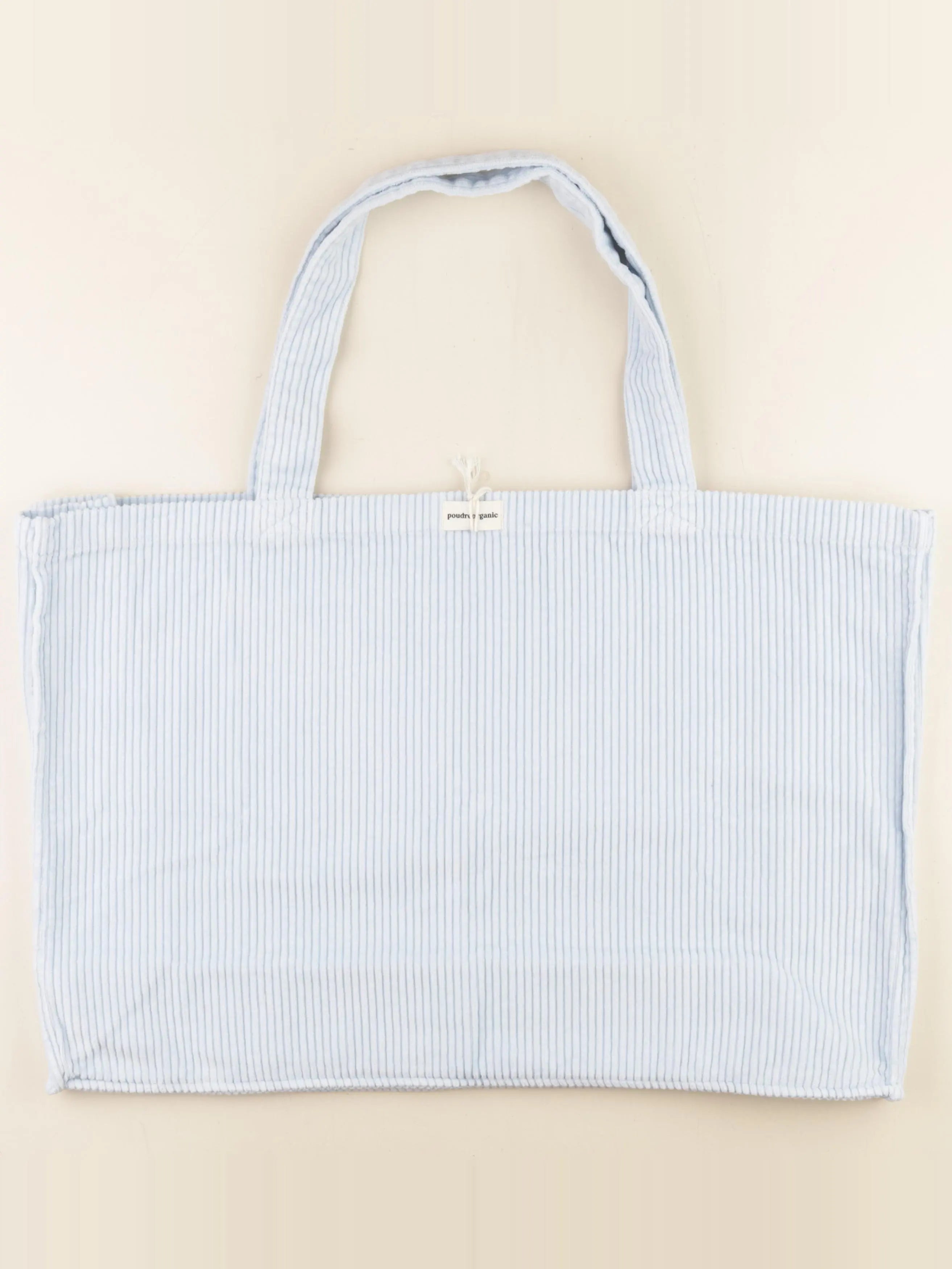 Poudre Organic - Grand Cabas VIGNE velours côtelé bleu -