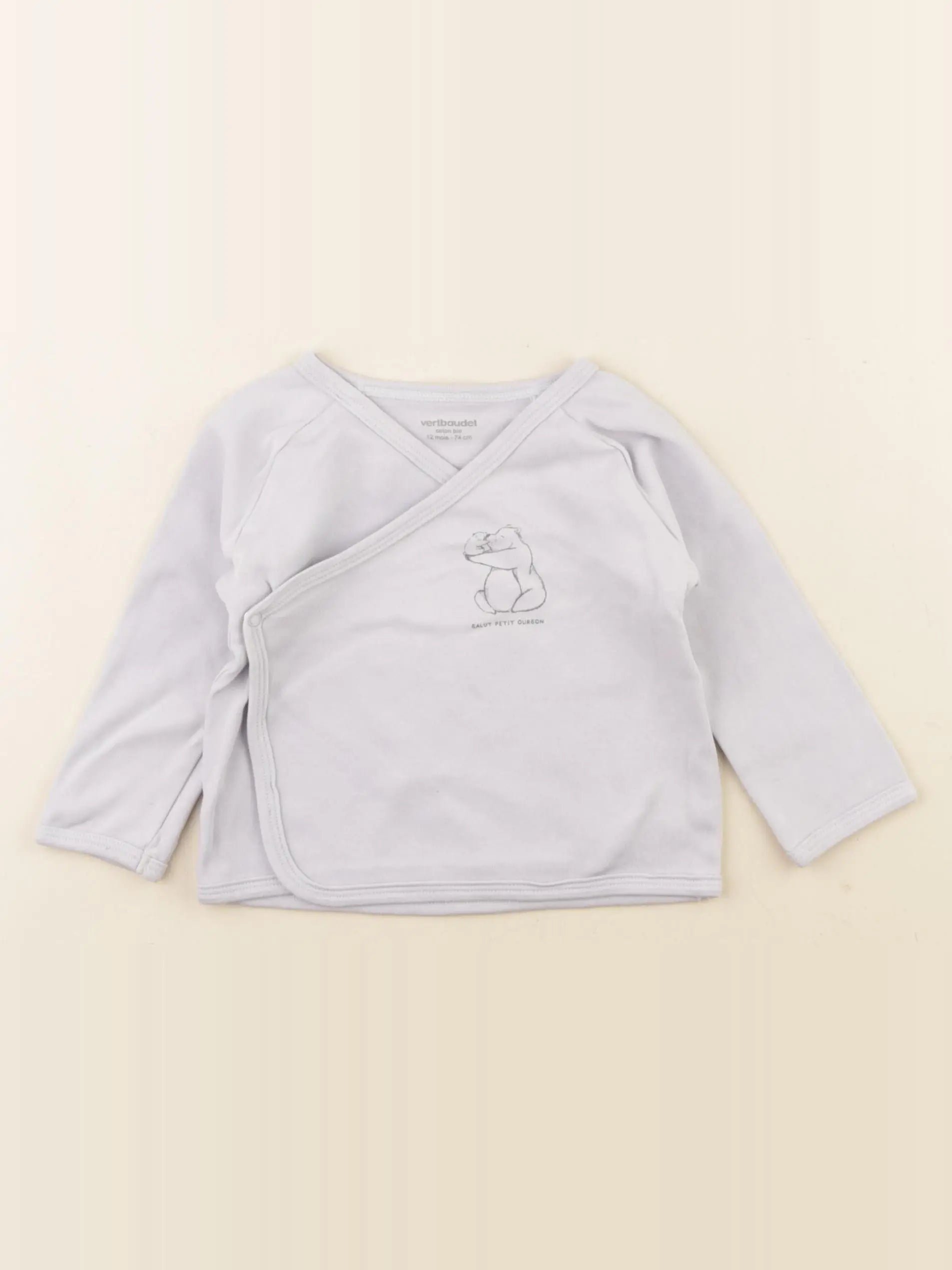 Vertbaudet - tee-shirt bleu - 12 mois