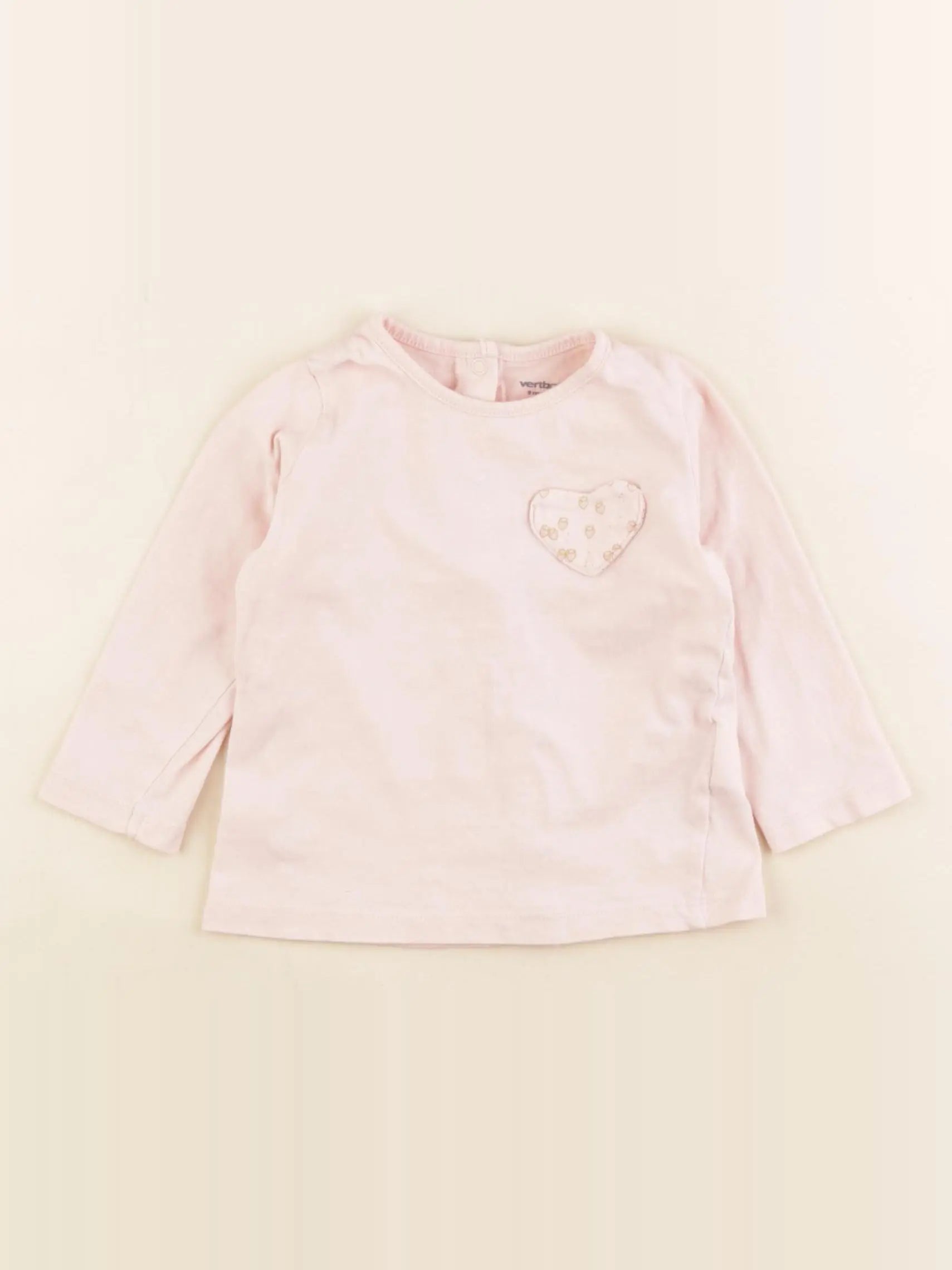Vertbaudet - tee-shirt rose - 9 mois