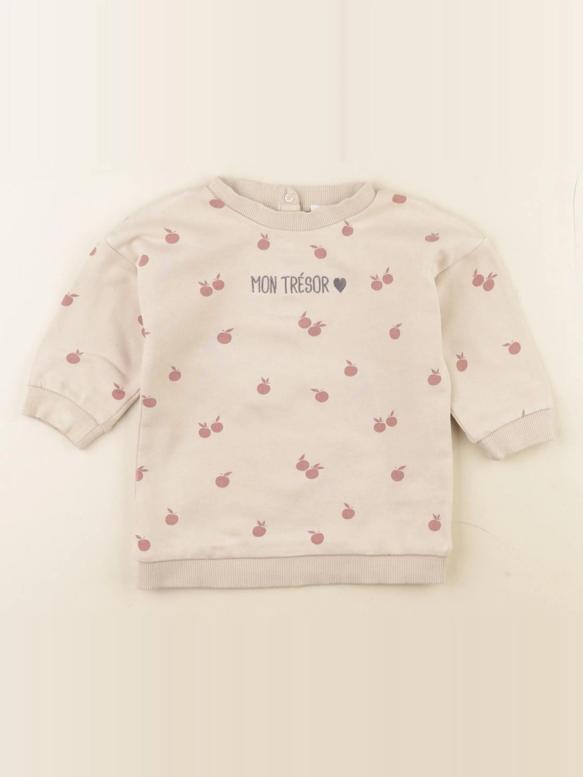 Vertbaudet - robe beige, rose - 18 mois