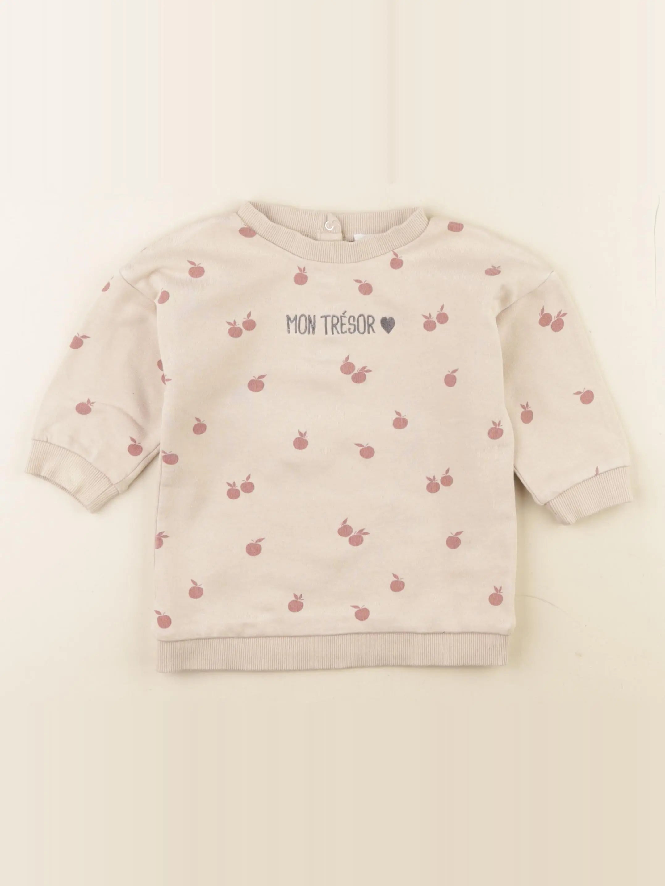 Vertbaudet - robe beige, rose - 18 mois