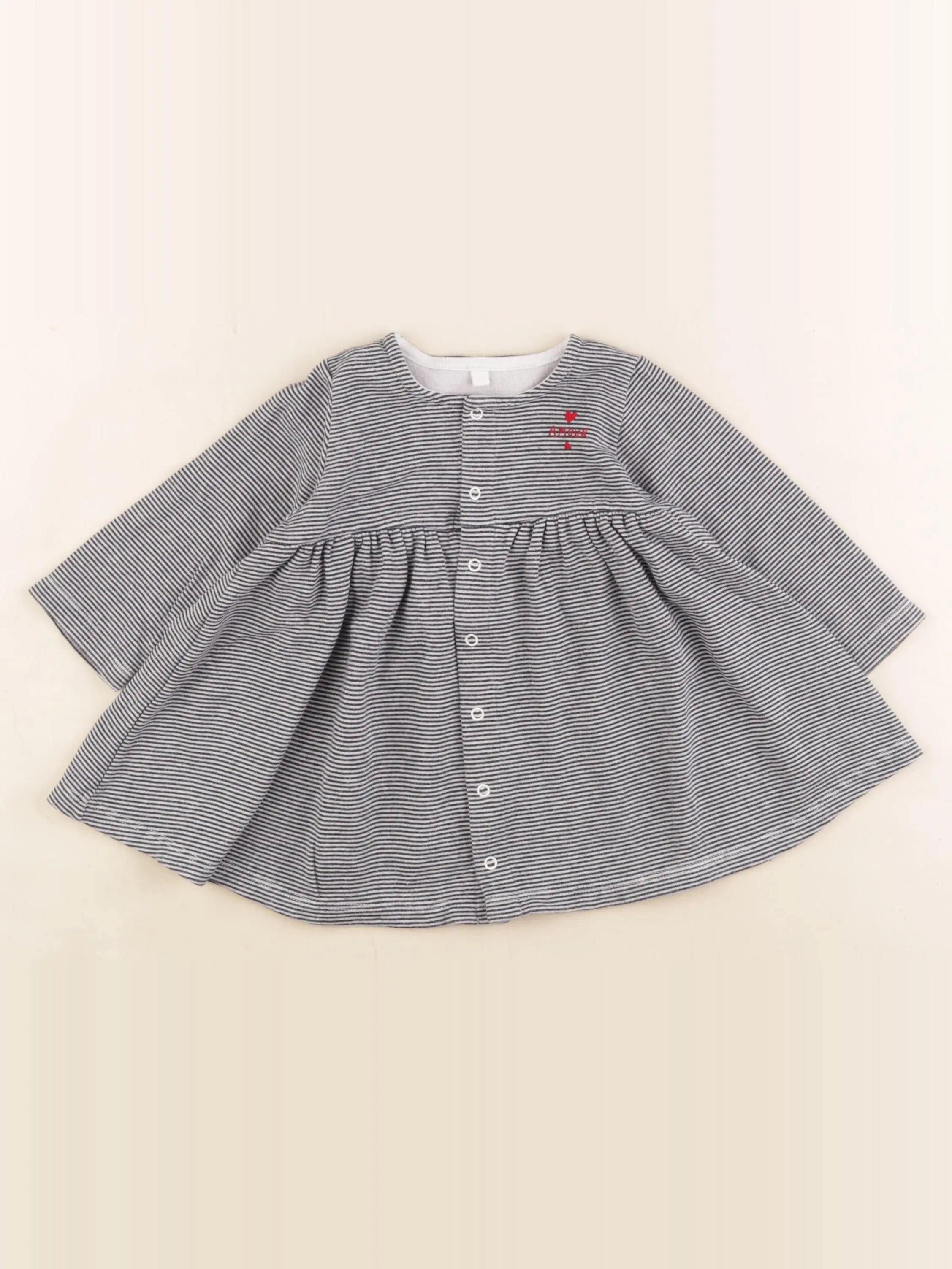 Petit Bateau - robe bleu, blanc - 12 mois