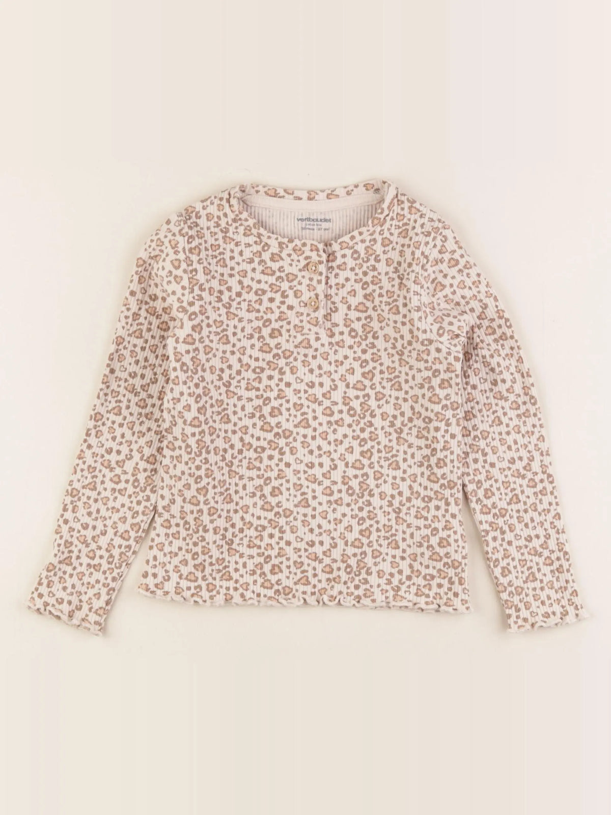 Vertbaudet - tee-shirt marron, rose - 36 mois