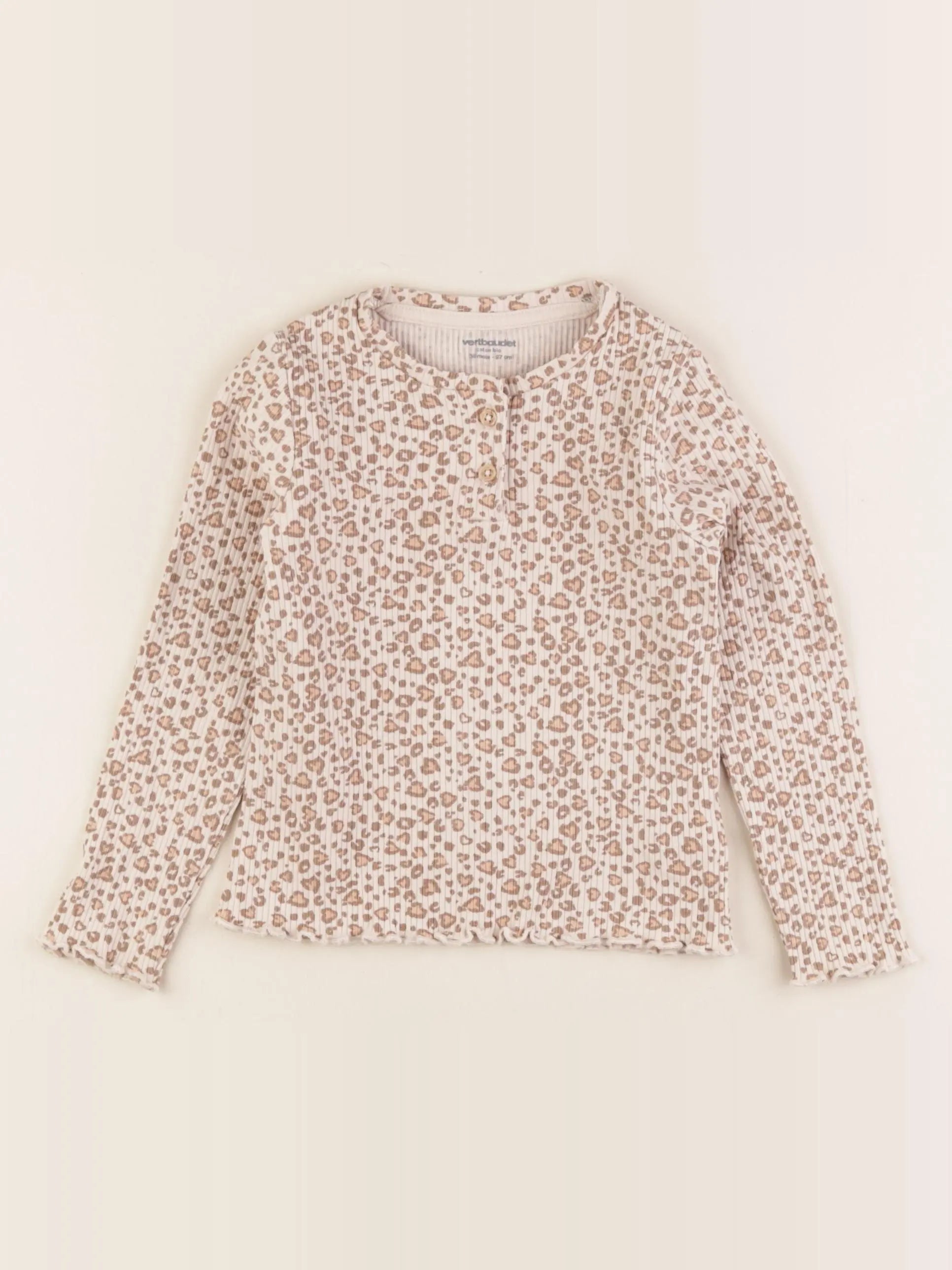 Vertbaudet - tee-shirt marron, rose - 36 mois