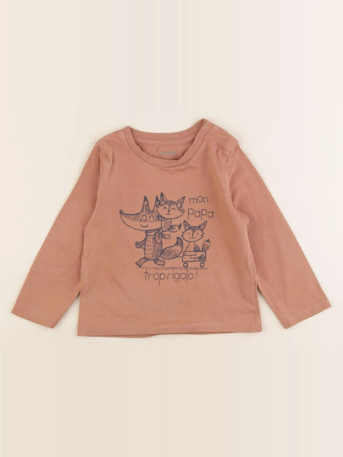 Vertbaudet - tee-shirt marron - 18 mois