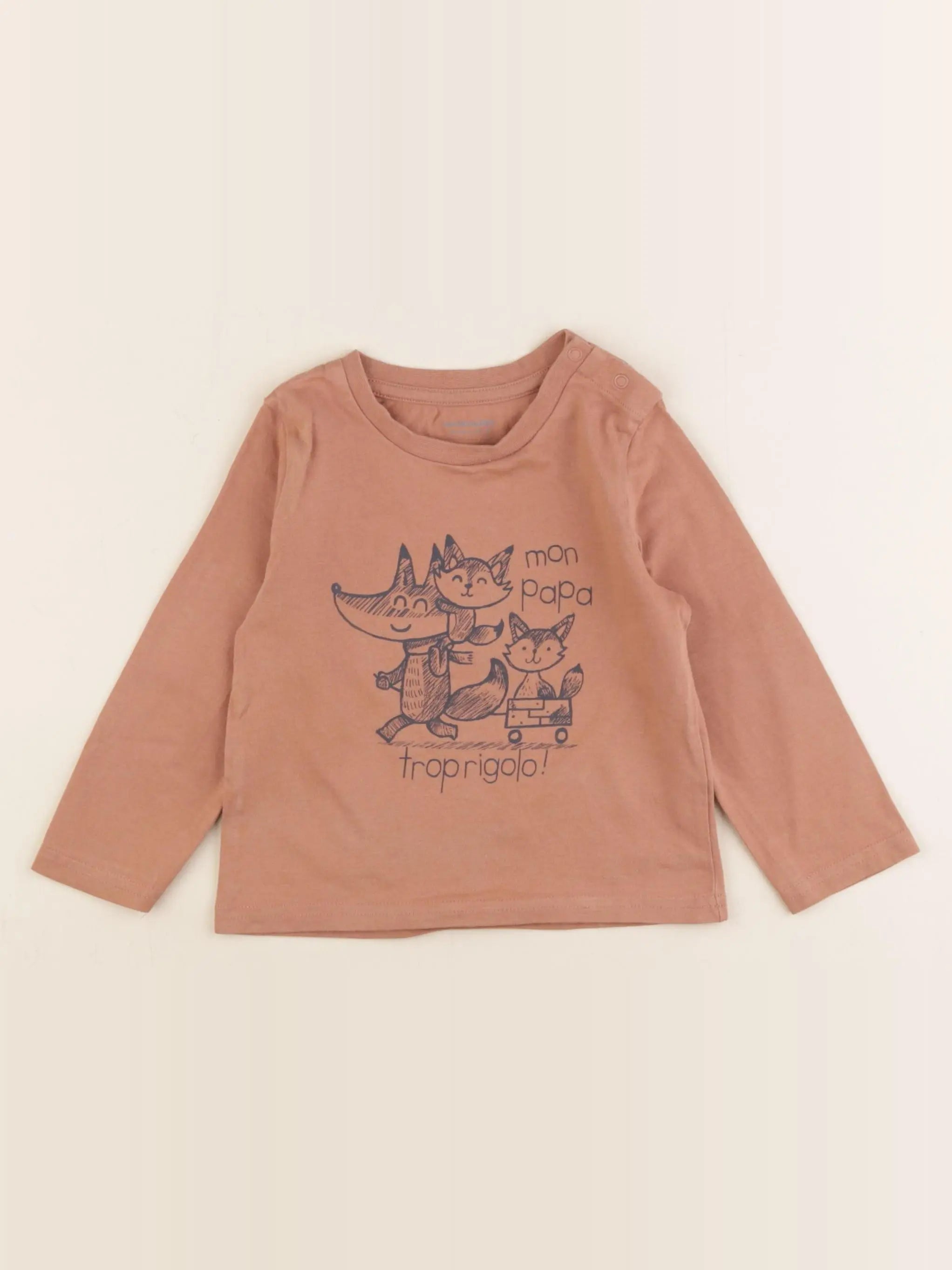 Vertbaudet - tee-shirt marron - 18 mois