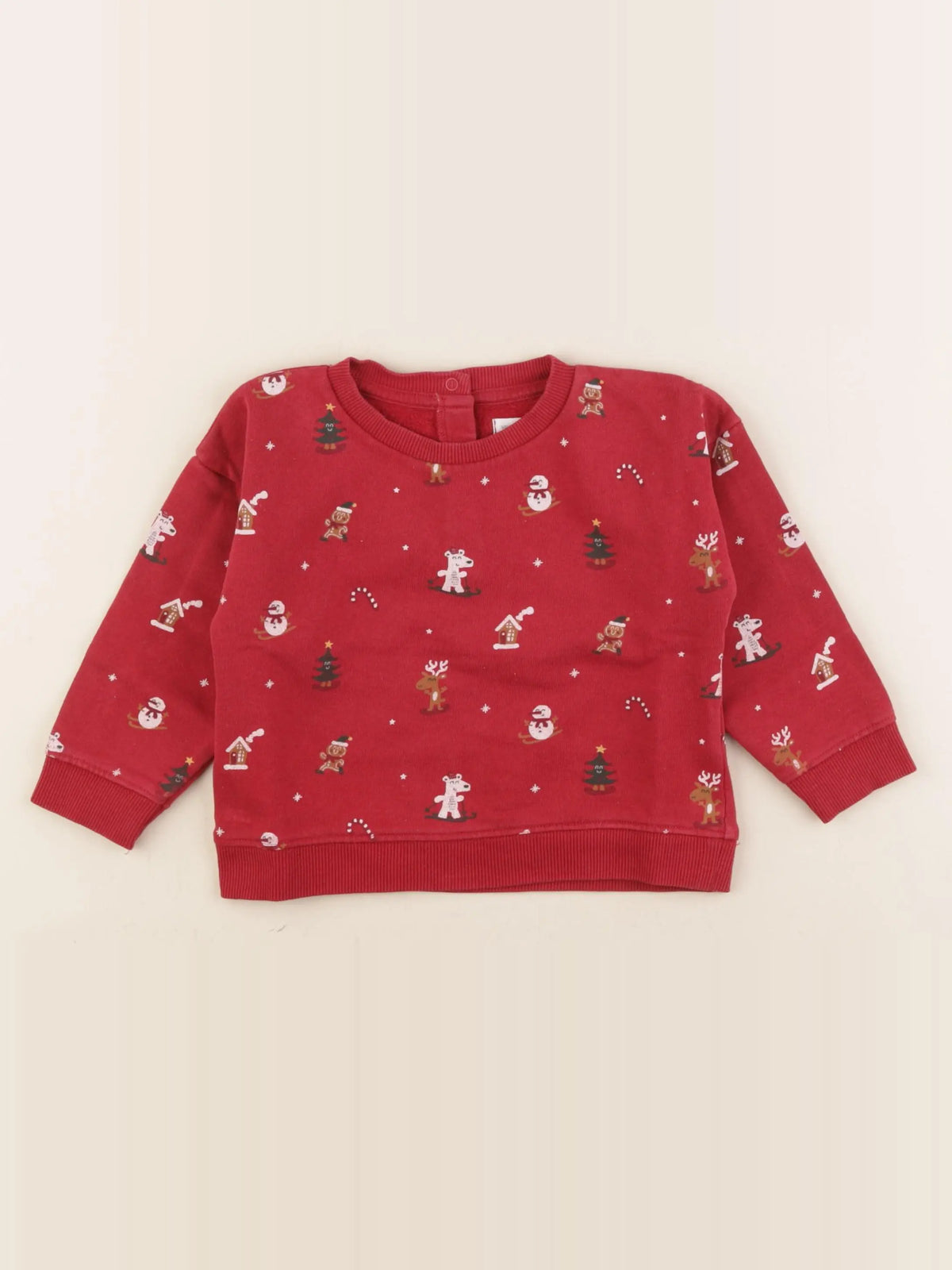 Vertbaudet - sweat rouge - 24 mois