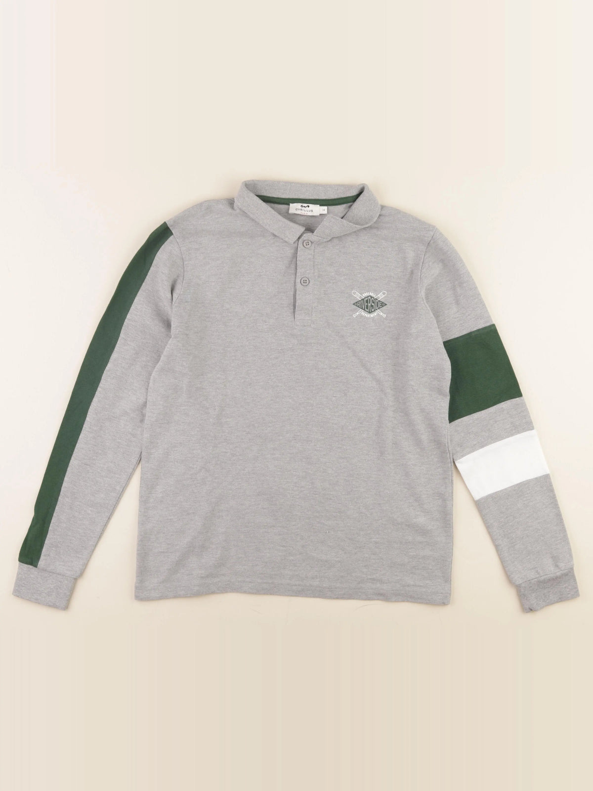 Cyrillus - polo gris - 14 ans