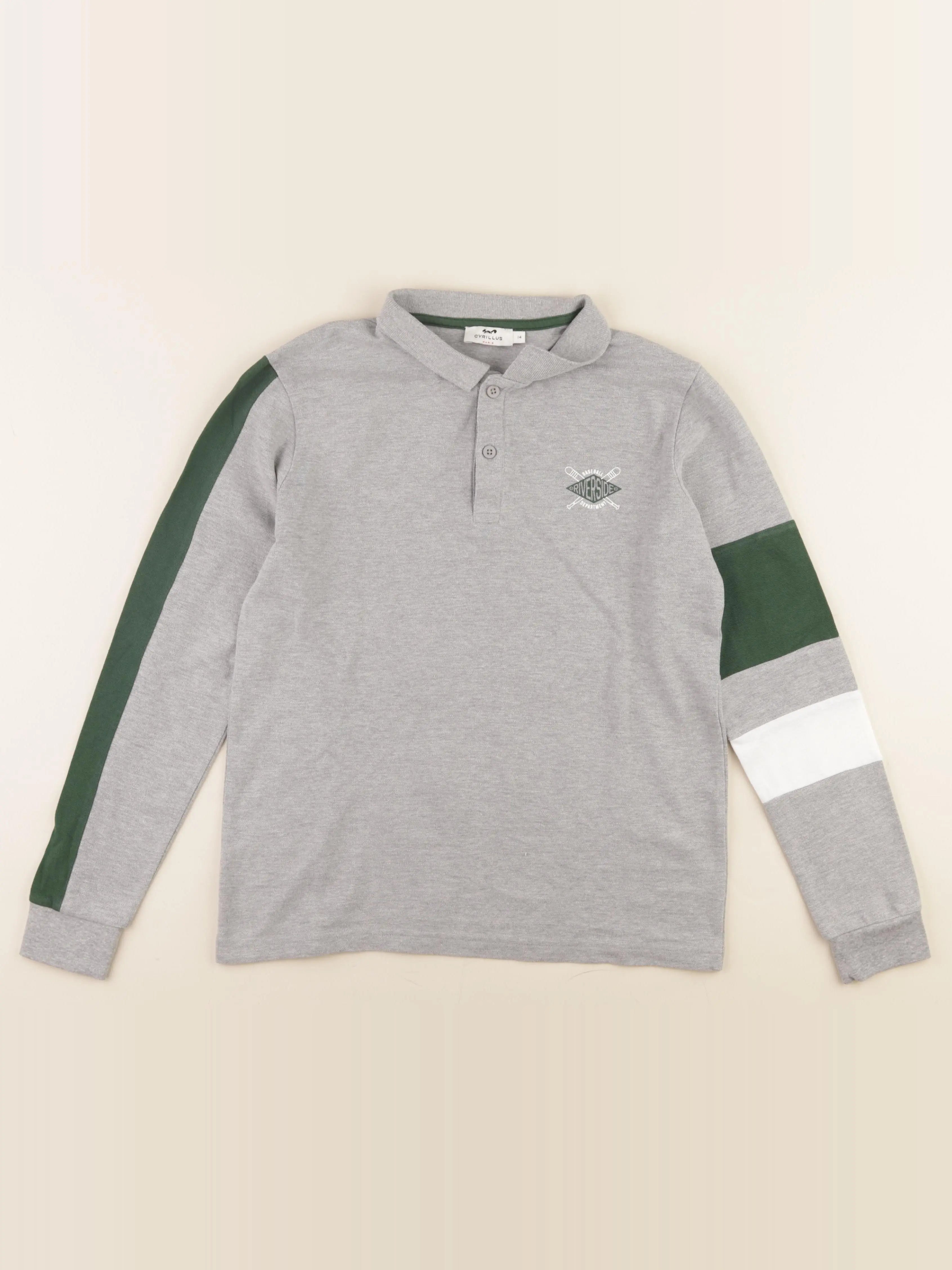 Cyrillus - polo gris - 14 ans