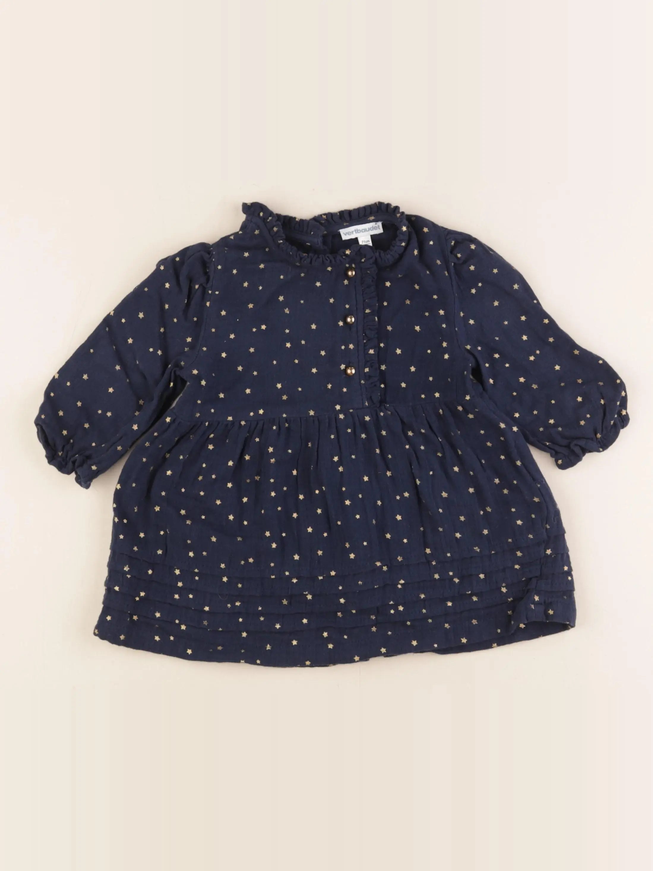 Vertbaudet - robe bleu - 9 mois