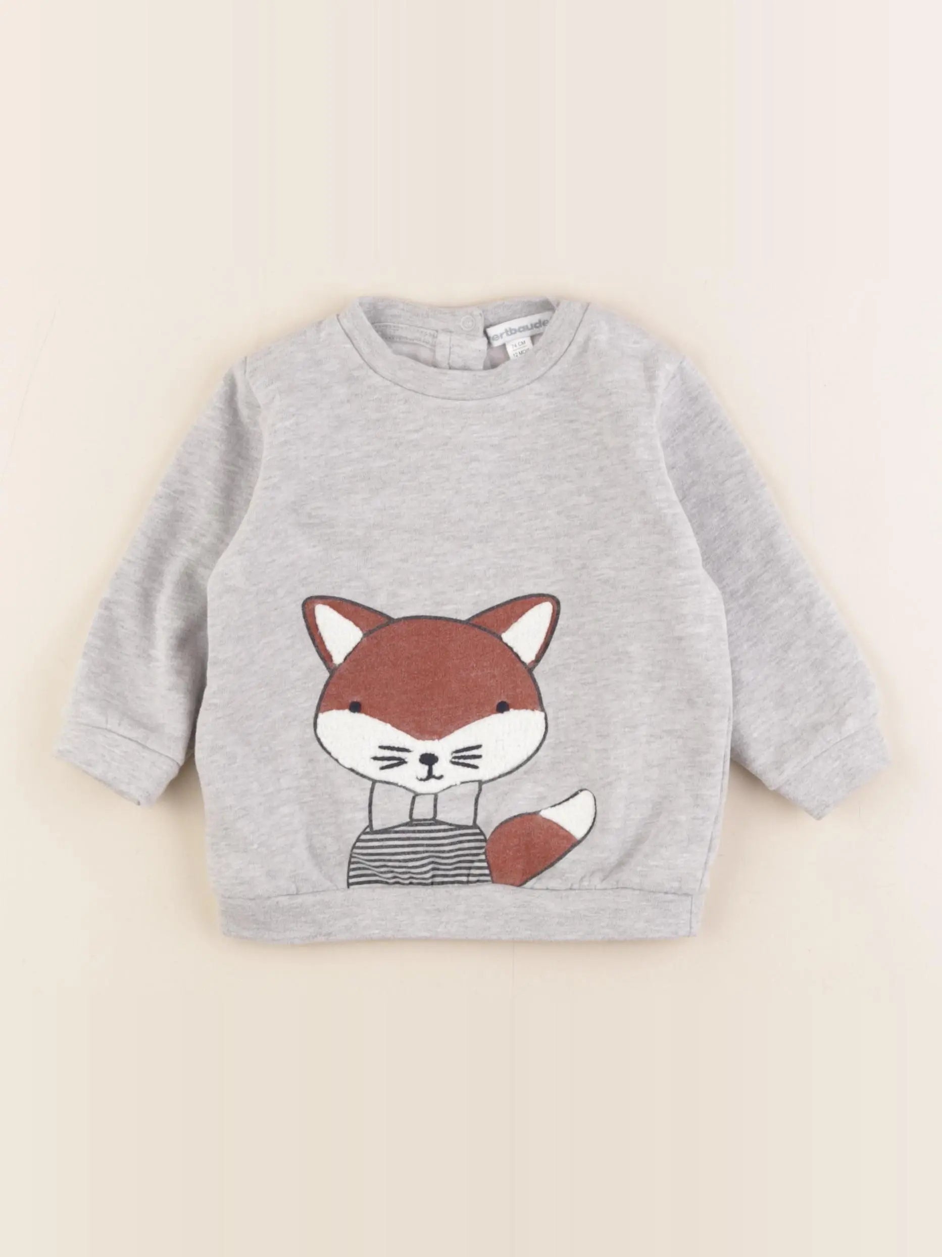 Vertbaudet - sweat gris - 12 mois