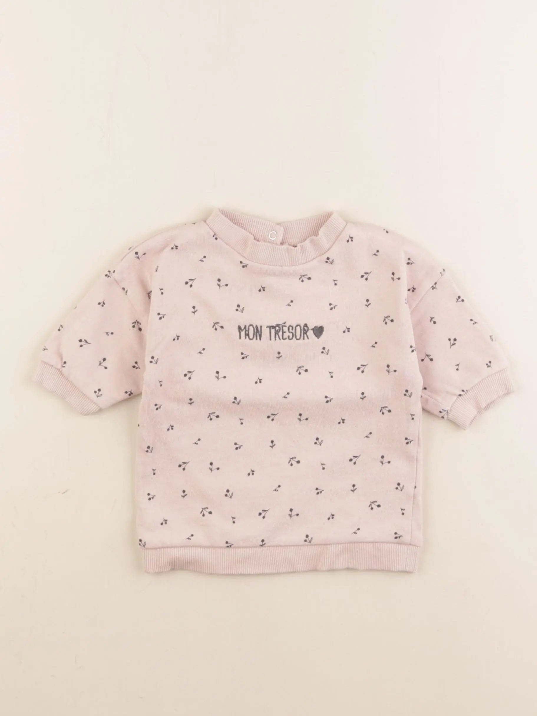 Vertbaudet - sweat rose - 3 mois