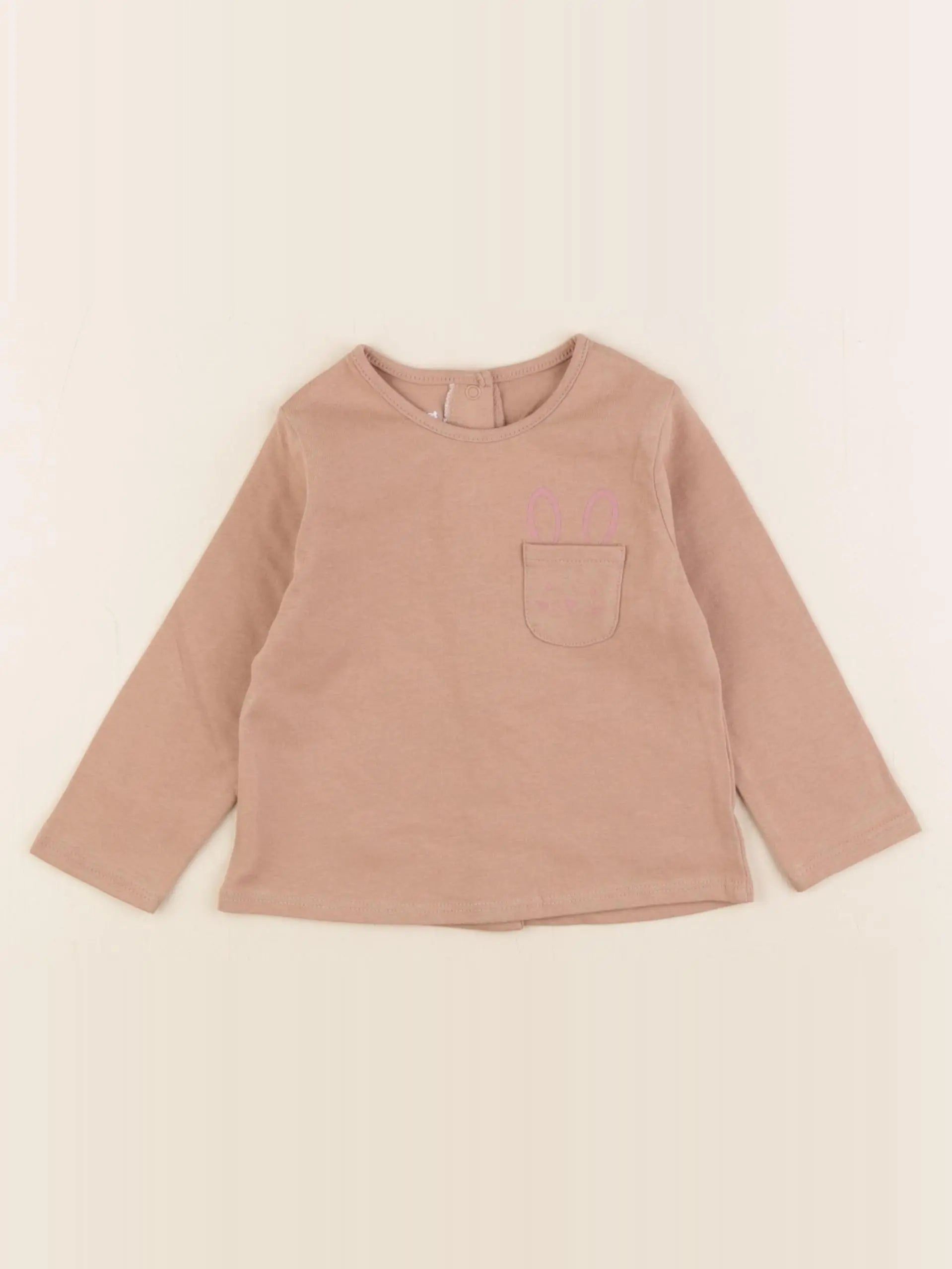 Vertbaudet - tee-shirt marron - 9 mois