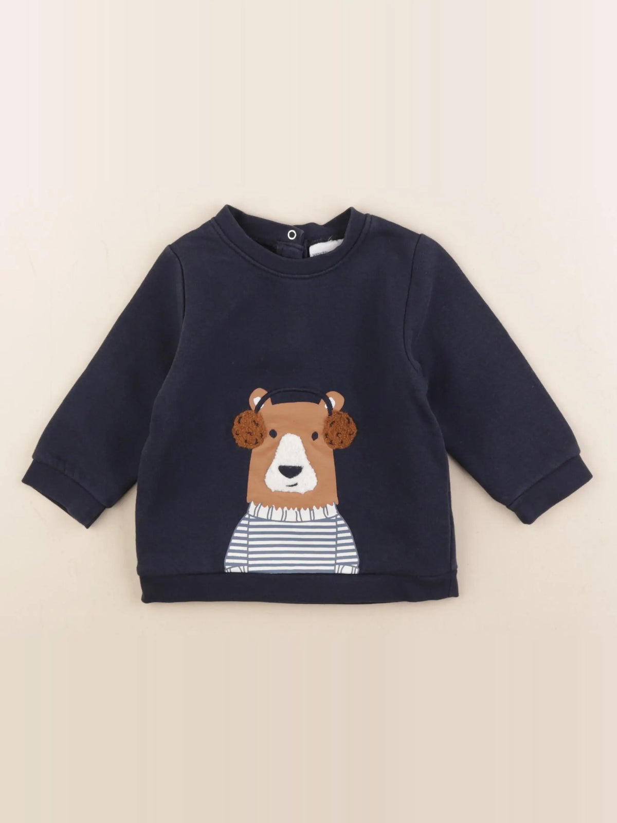 Vertbaudet - sweat bleu - 12 mois