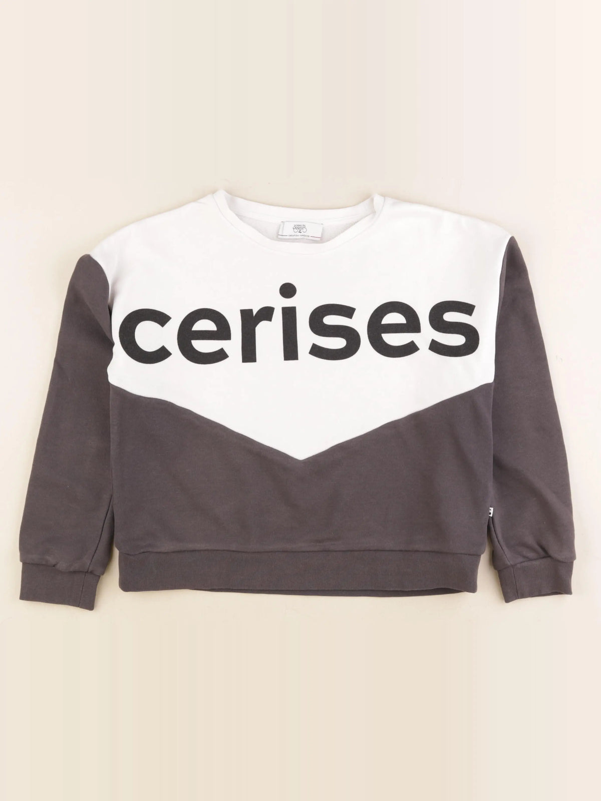 Le temps des cerises - sweat blanc, gris - 12 ans