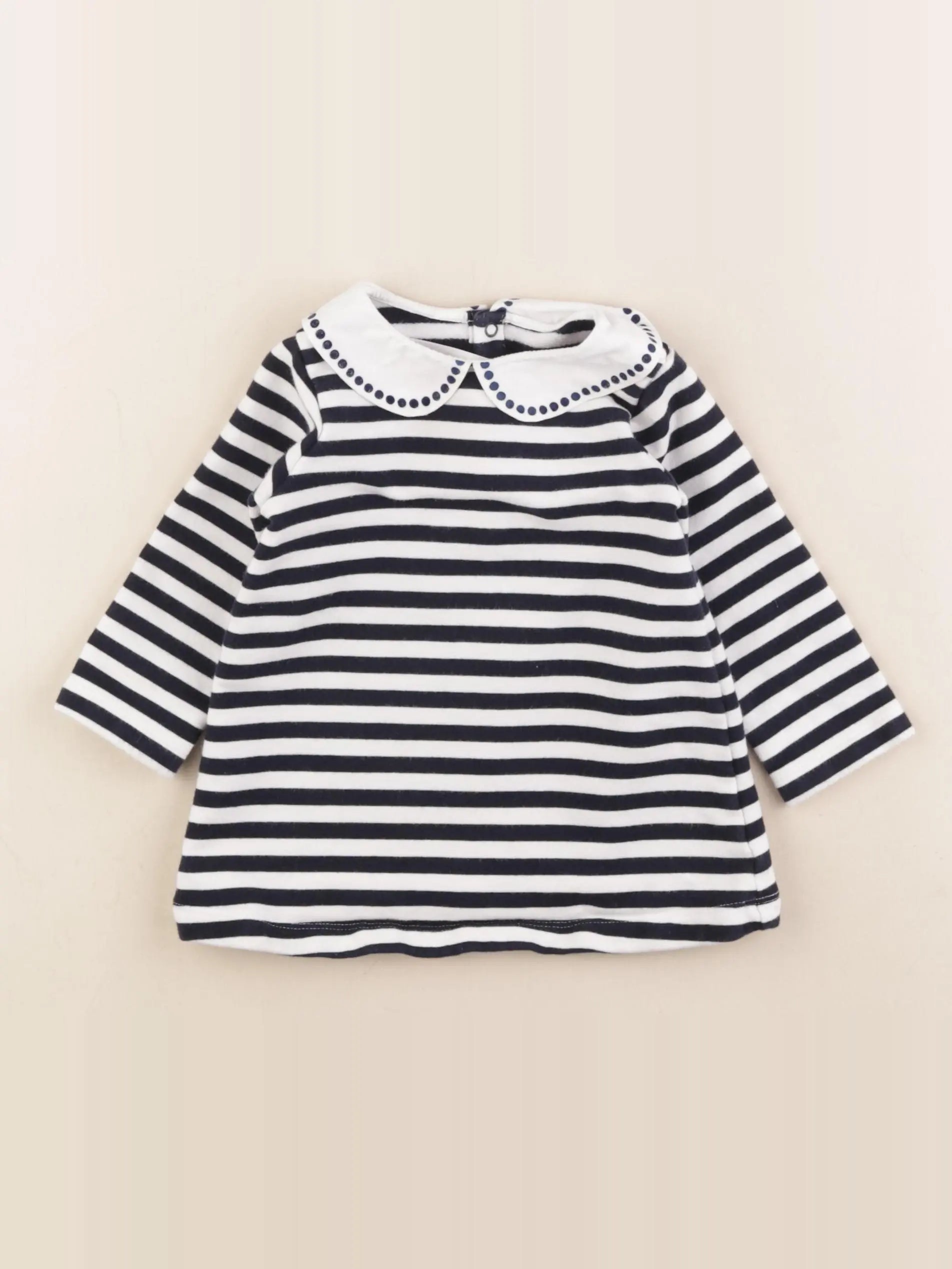 Jacadi - robe blanc, bleu - 12 mois