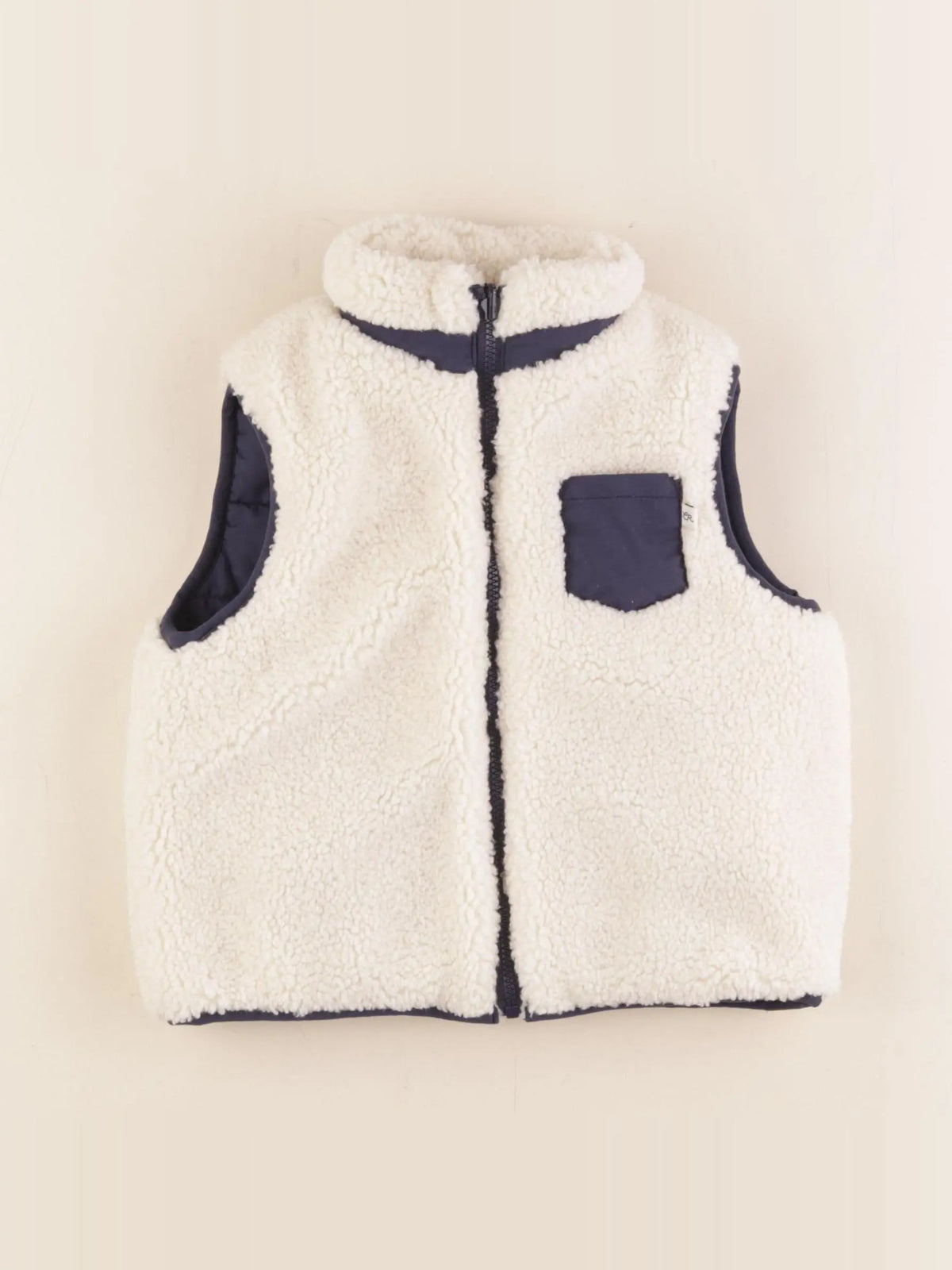 Cadet Rousselle - doudoune réversible bleu, beige - 24 mois