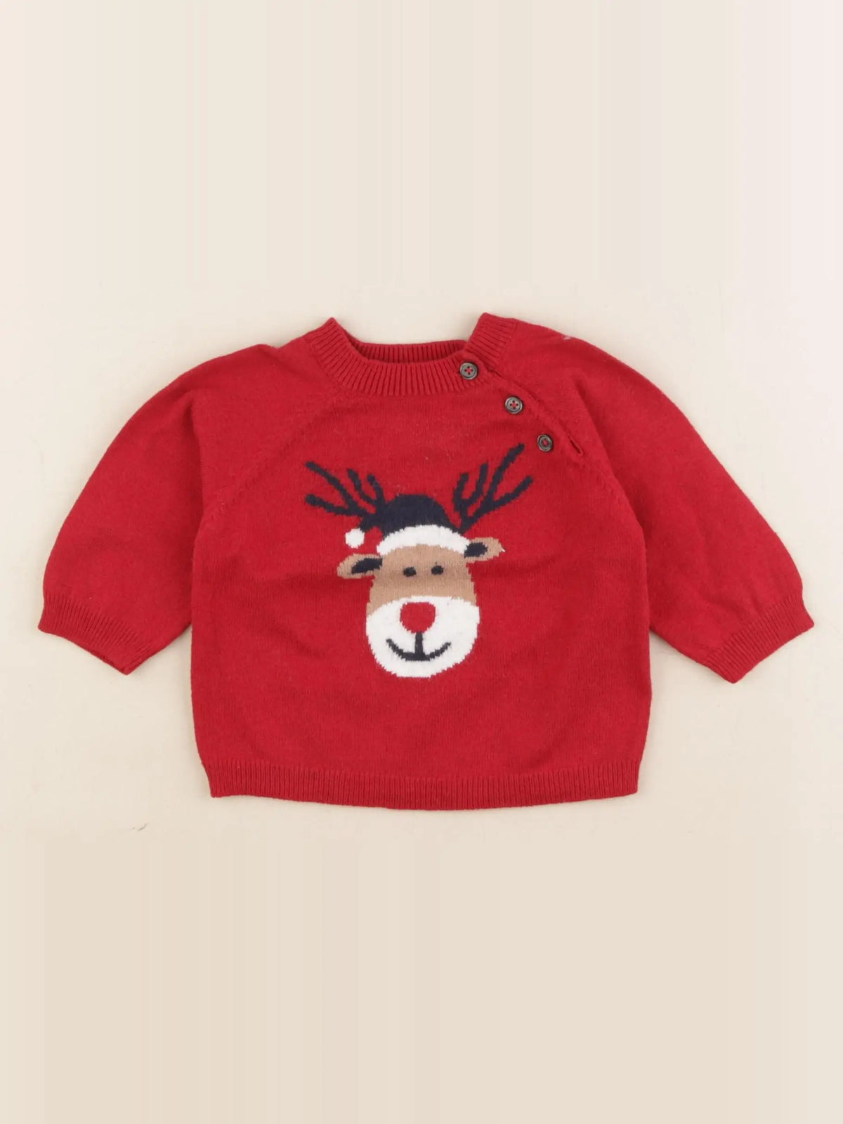 Boutchou - pull rouge - 6 mois