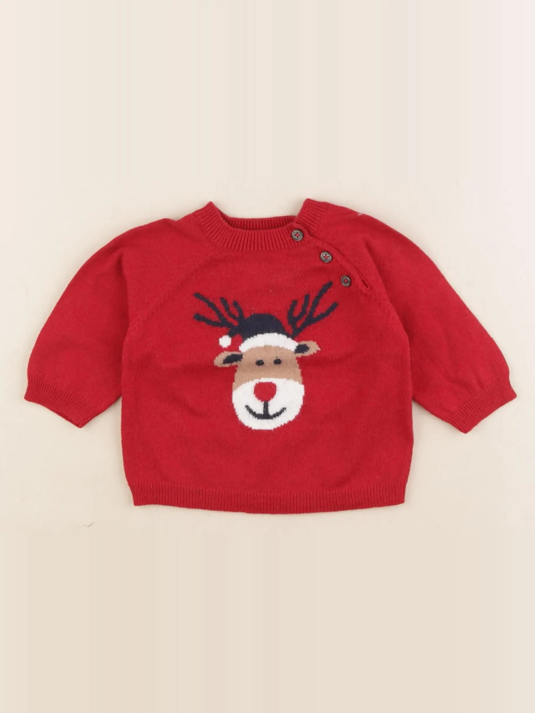 Boutchou - pull rouge - 6 mois