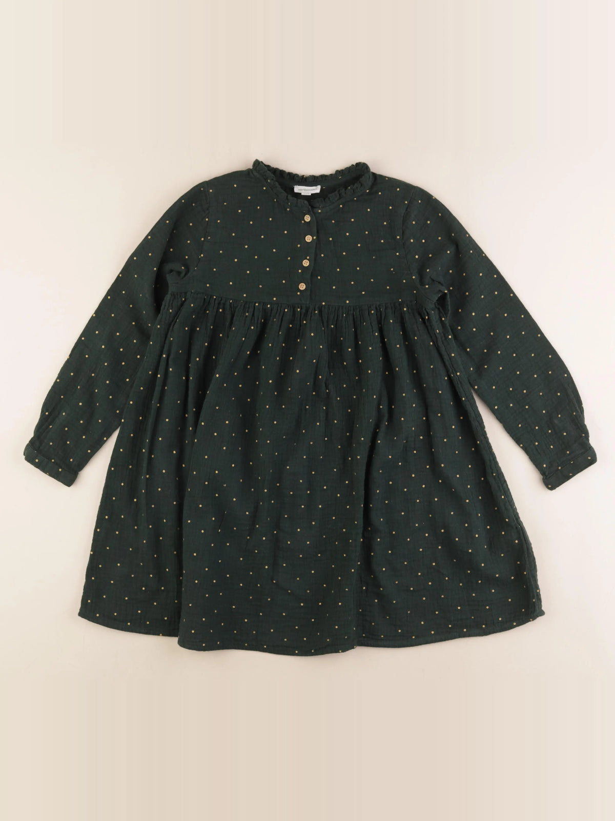 Vertbaudet - robe vert, or - 8 ans