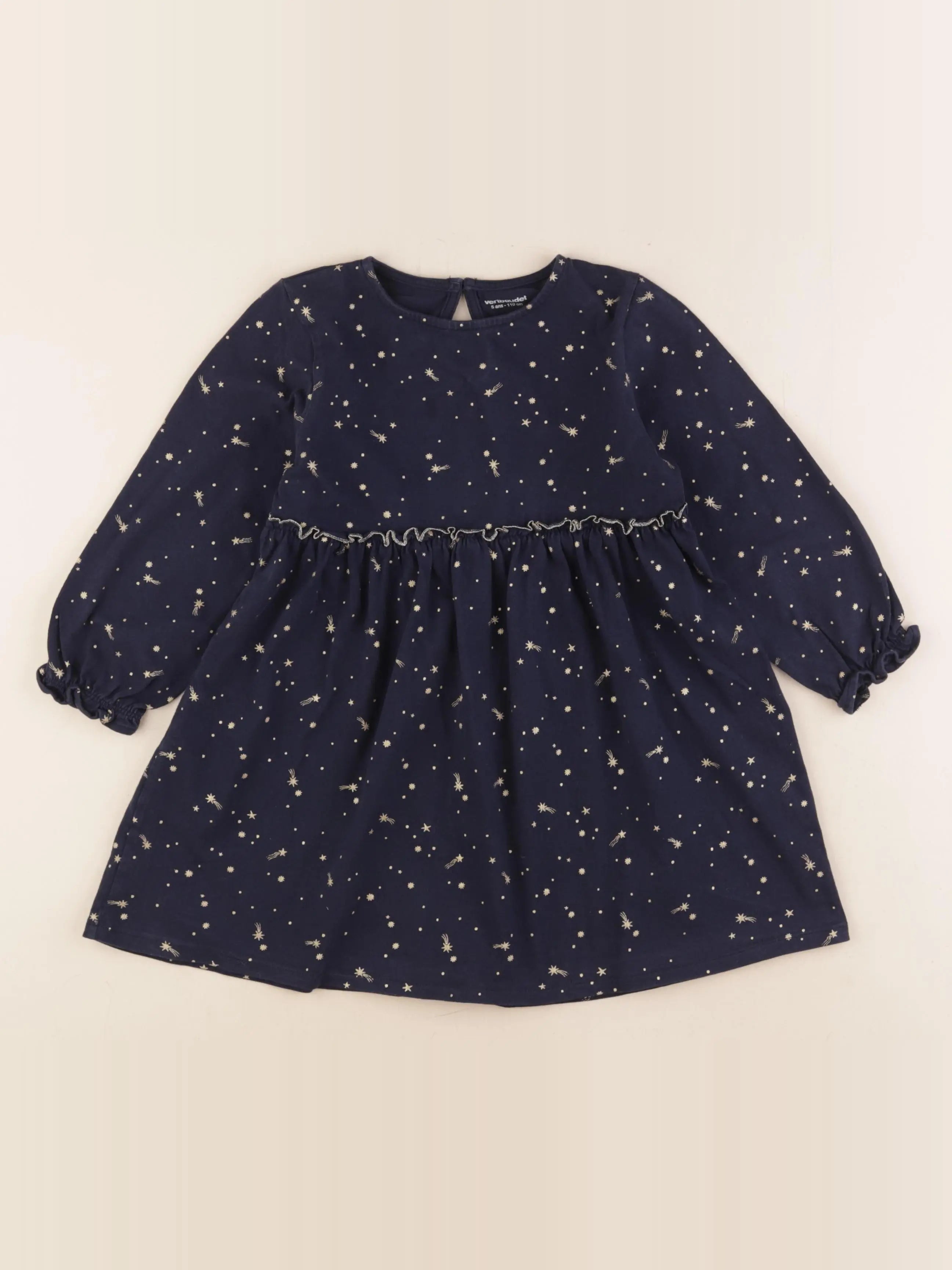Vertbaudet - robe bleu, or - 5 ans