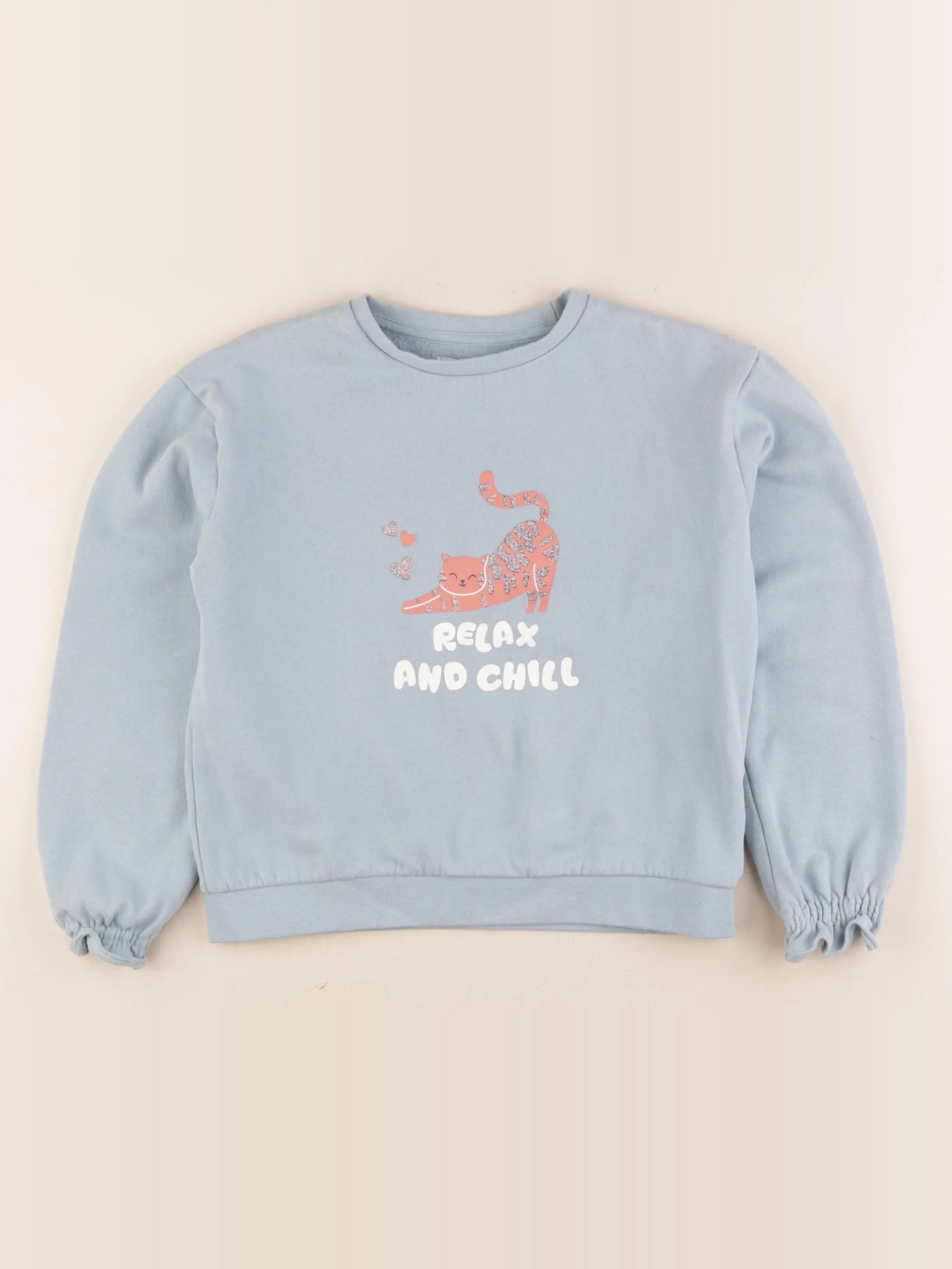 Vertbaudet - sweat bleu - 10 ans