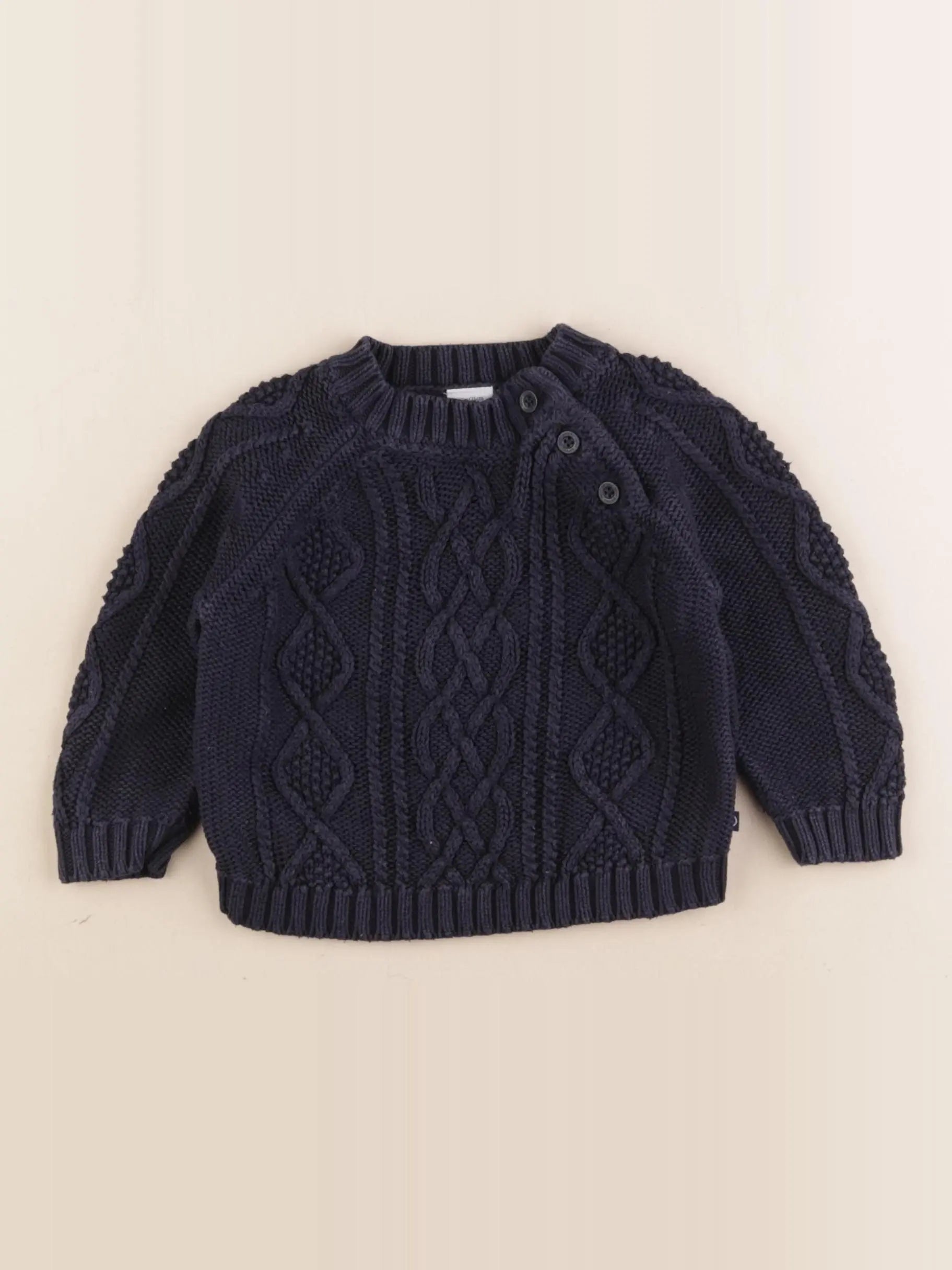 Petit Bateau - pull bleu - 12 mois