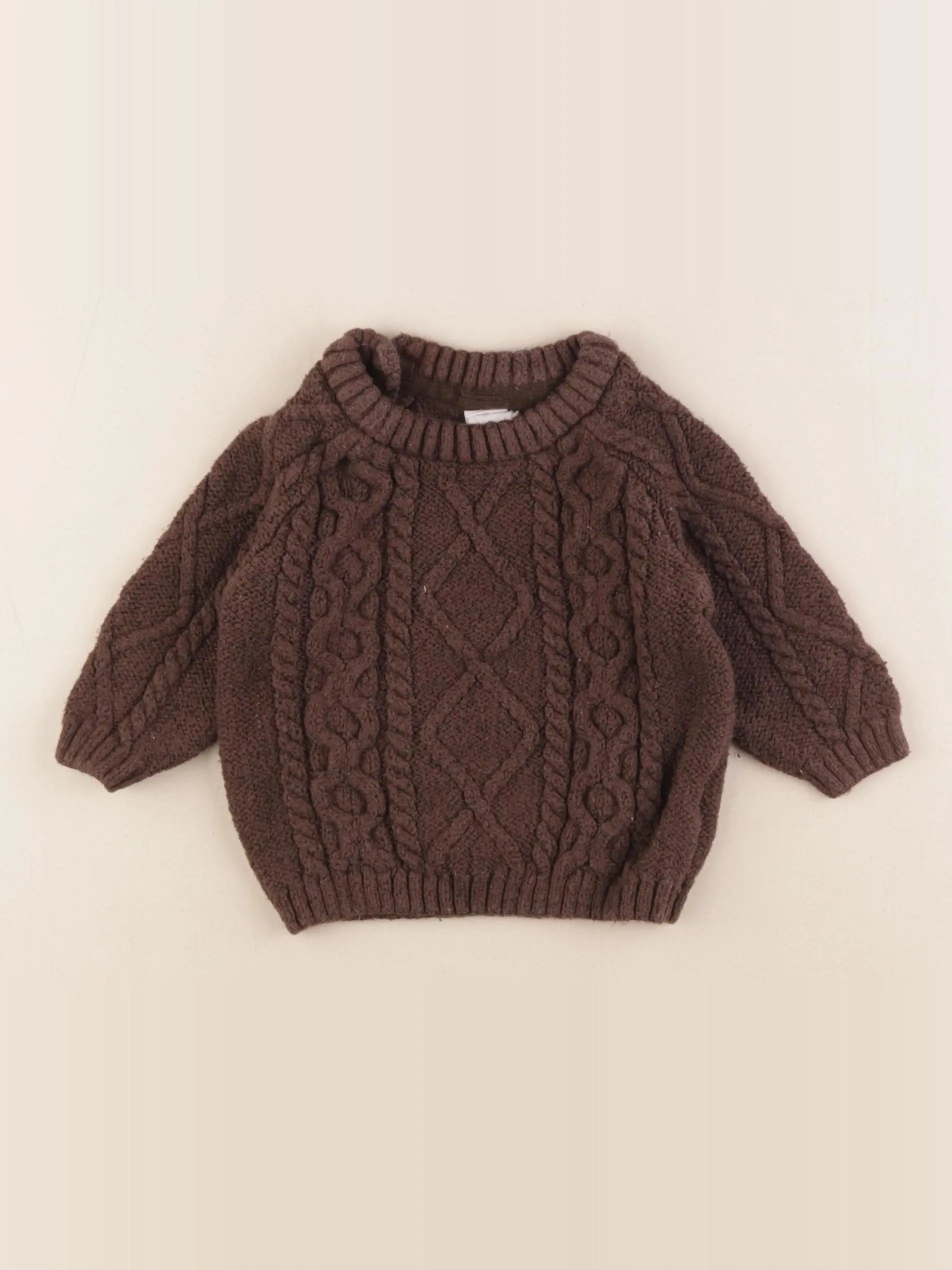 H&M - pull marron - 4/6 mois