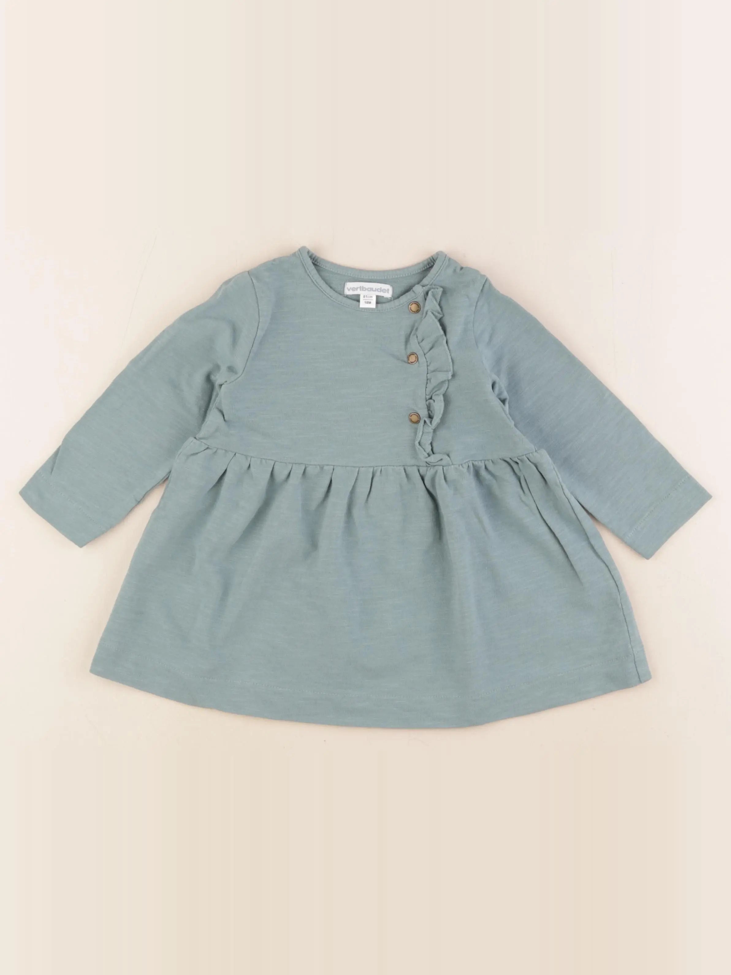 Vertbaudet - robe vert - 18 mois