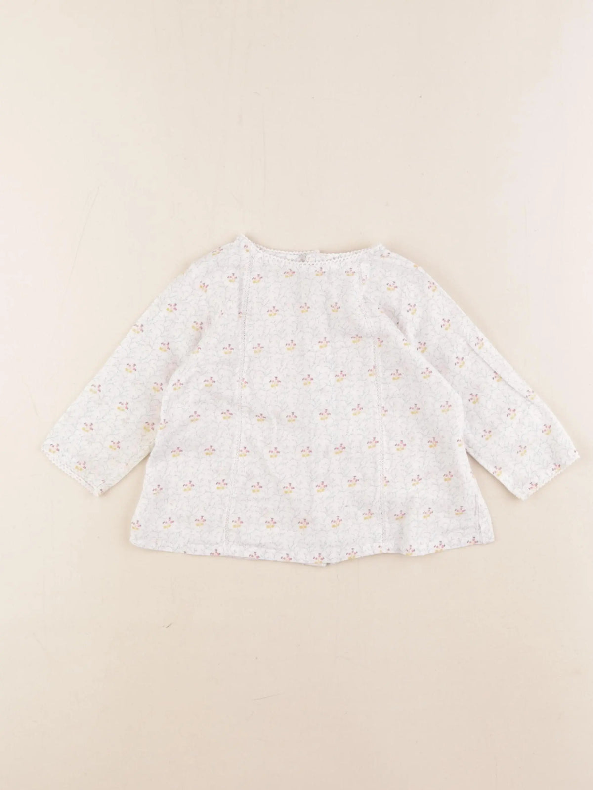 Boutchou - blouse blanc, vert - 9 mois