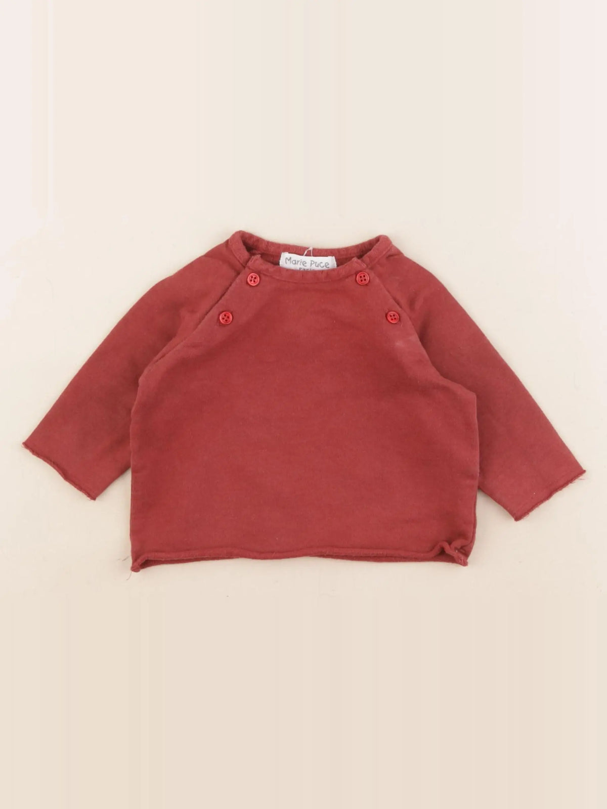 Marie Puce - sweat rouge - 6 mois