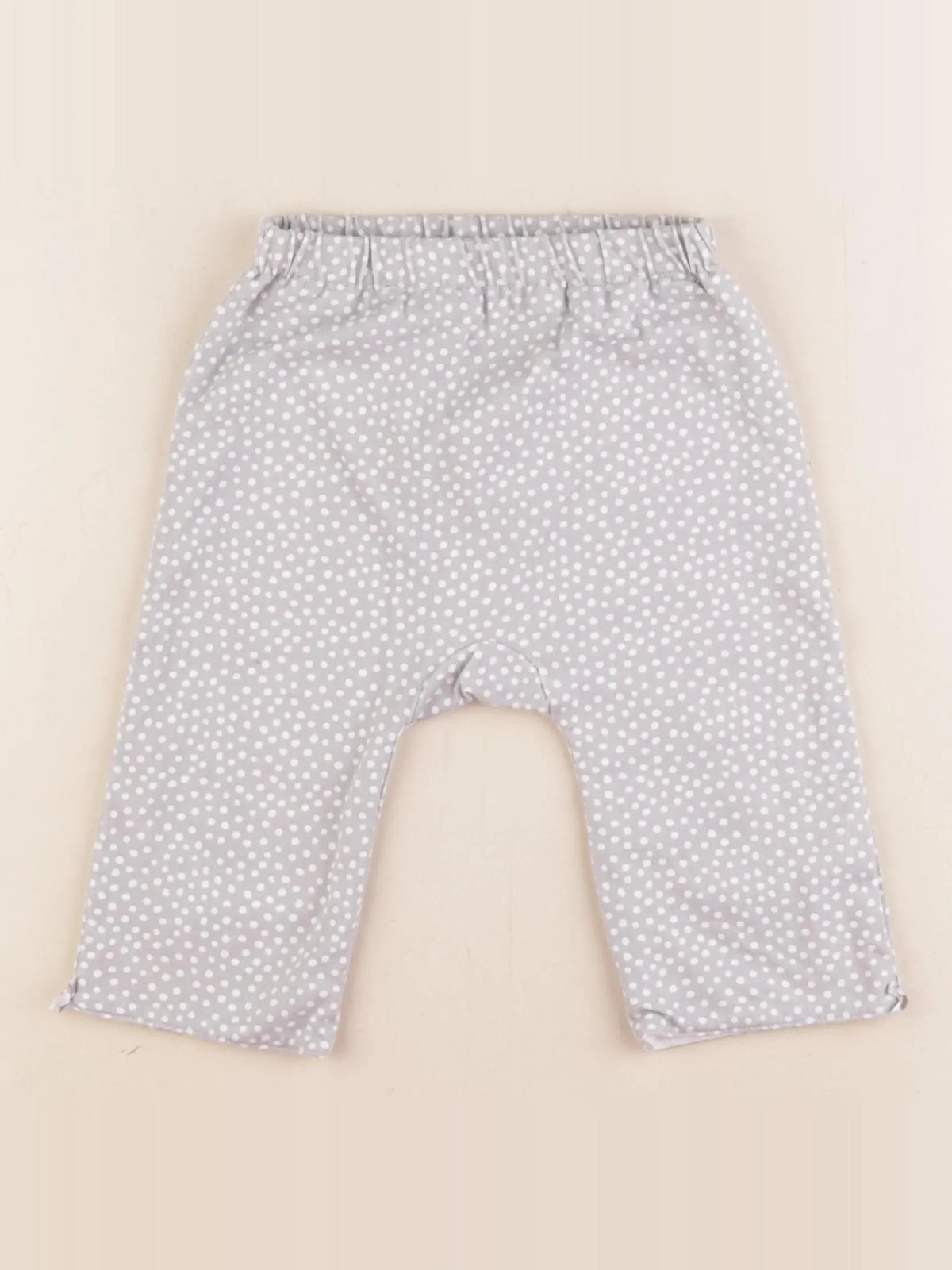 Jacadi - pantalon doublé blanc, gris - 12 mois