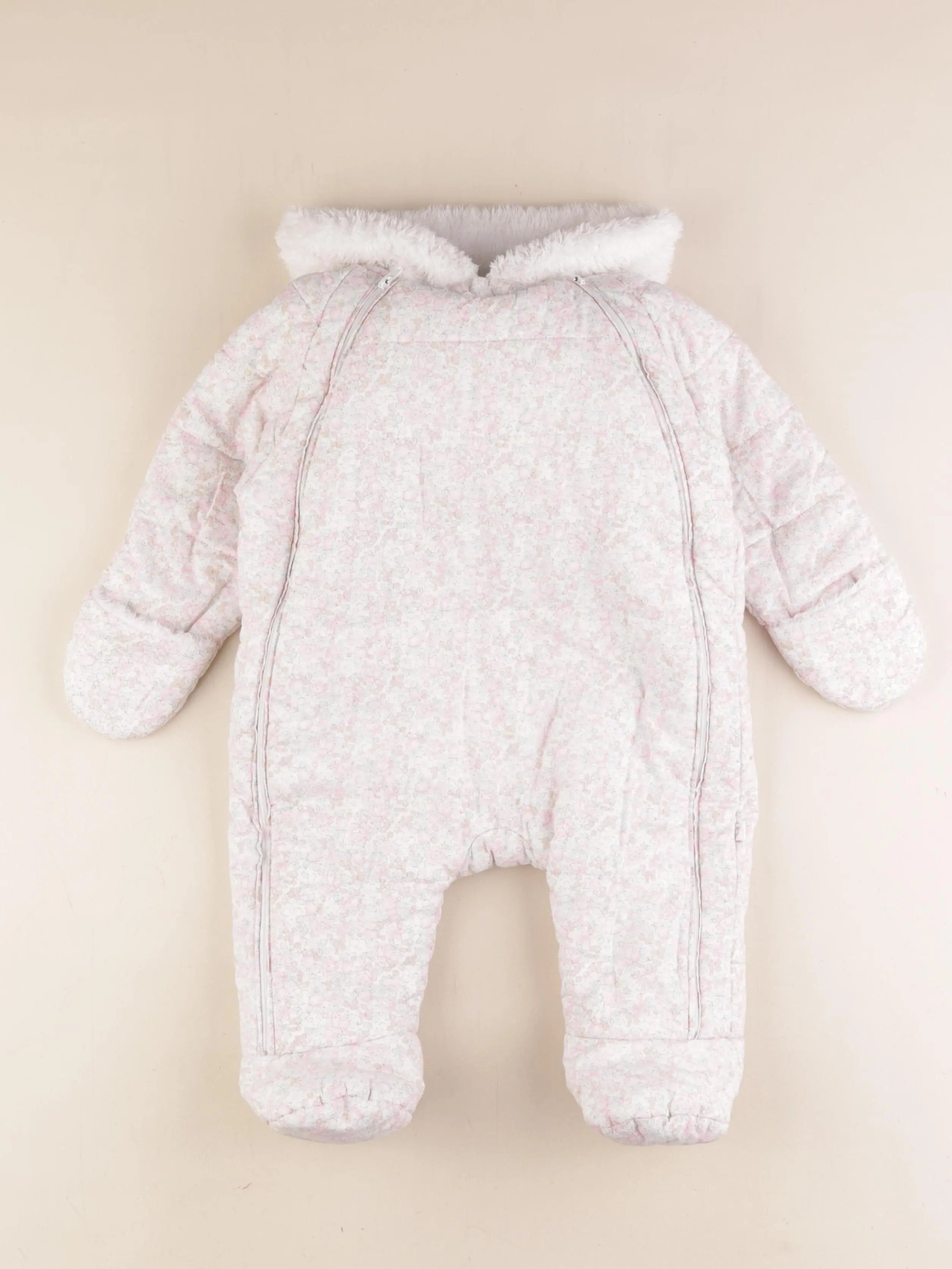 Jacadi - combi-pilote blanc, rose - 6 mois