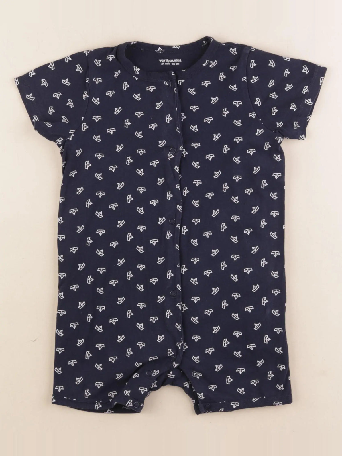 Vertbaudet - pyjama coton bleu - 24 mois