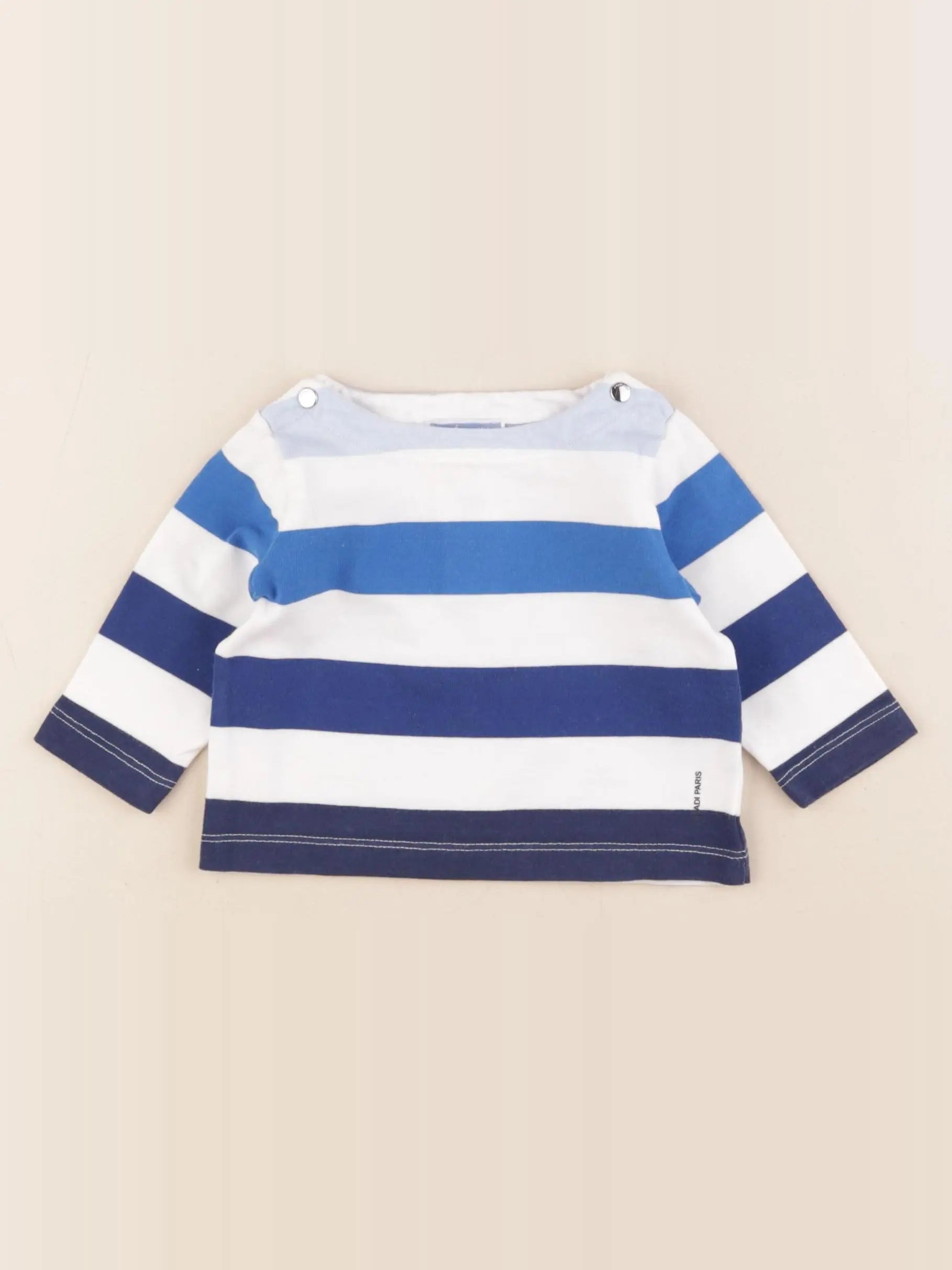 Jacadi - tee-shirt bleu, blanc - 6 mois