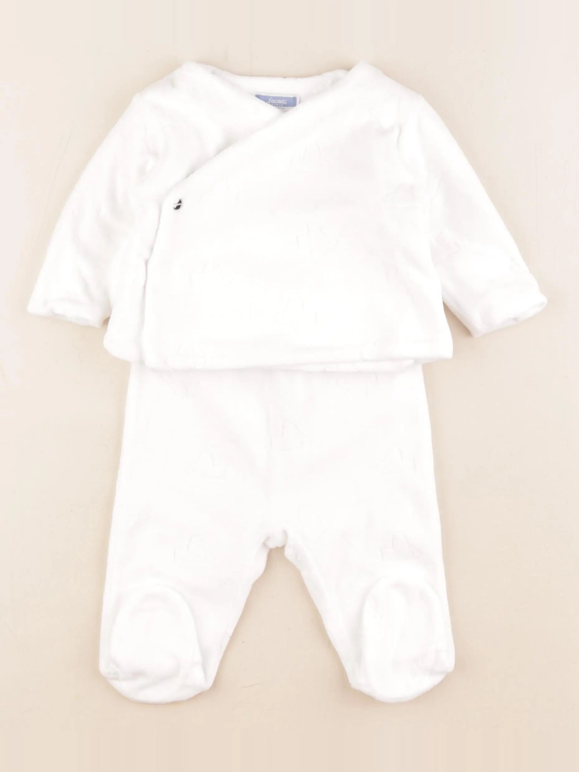 Jacadi - pyjama velours blanc - 6 mois