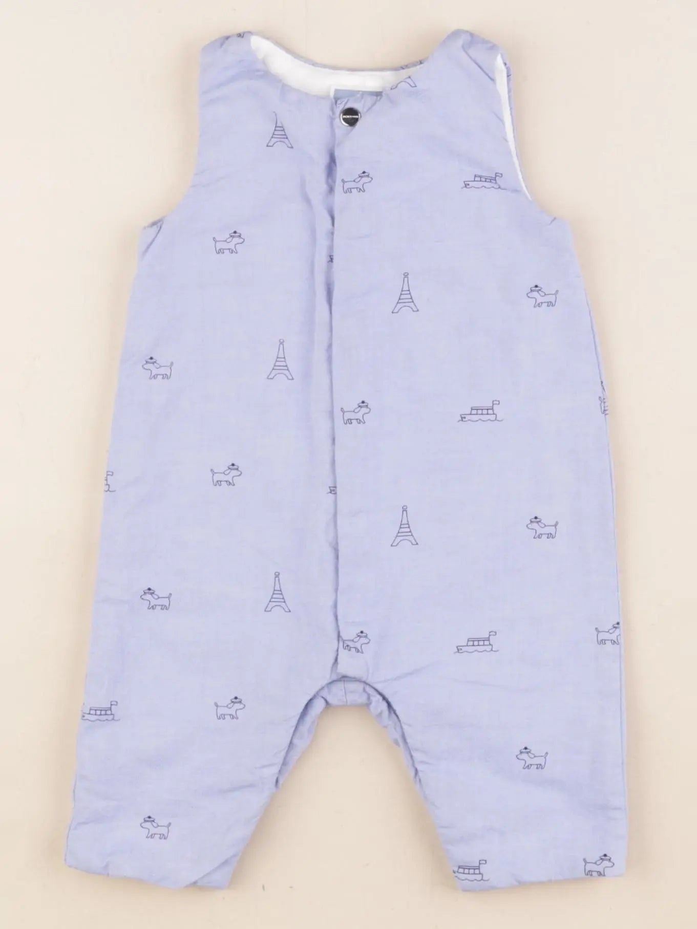 Jacadi - combinaison doublé bleu - 3 mois