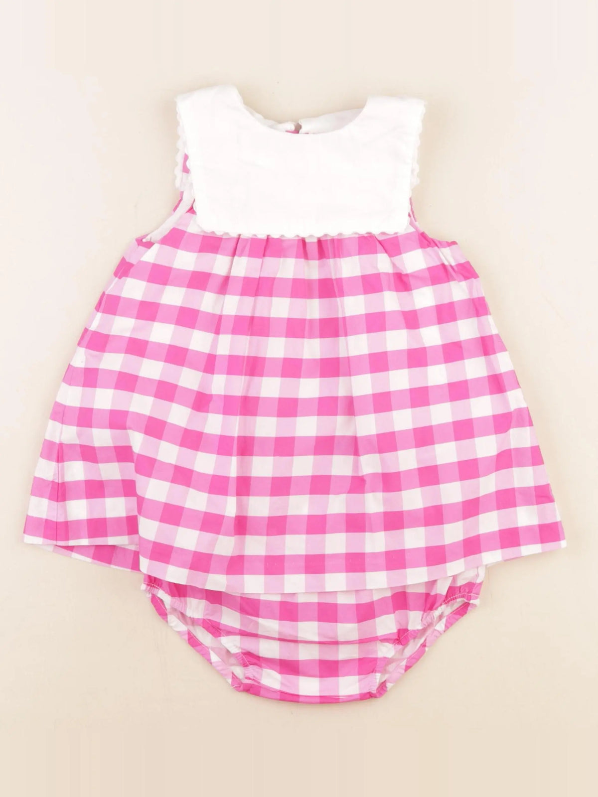 Jacadi - robe blanc, rose - 12 mois