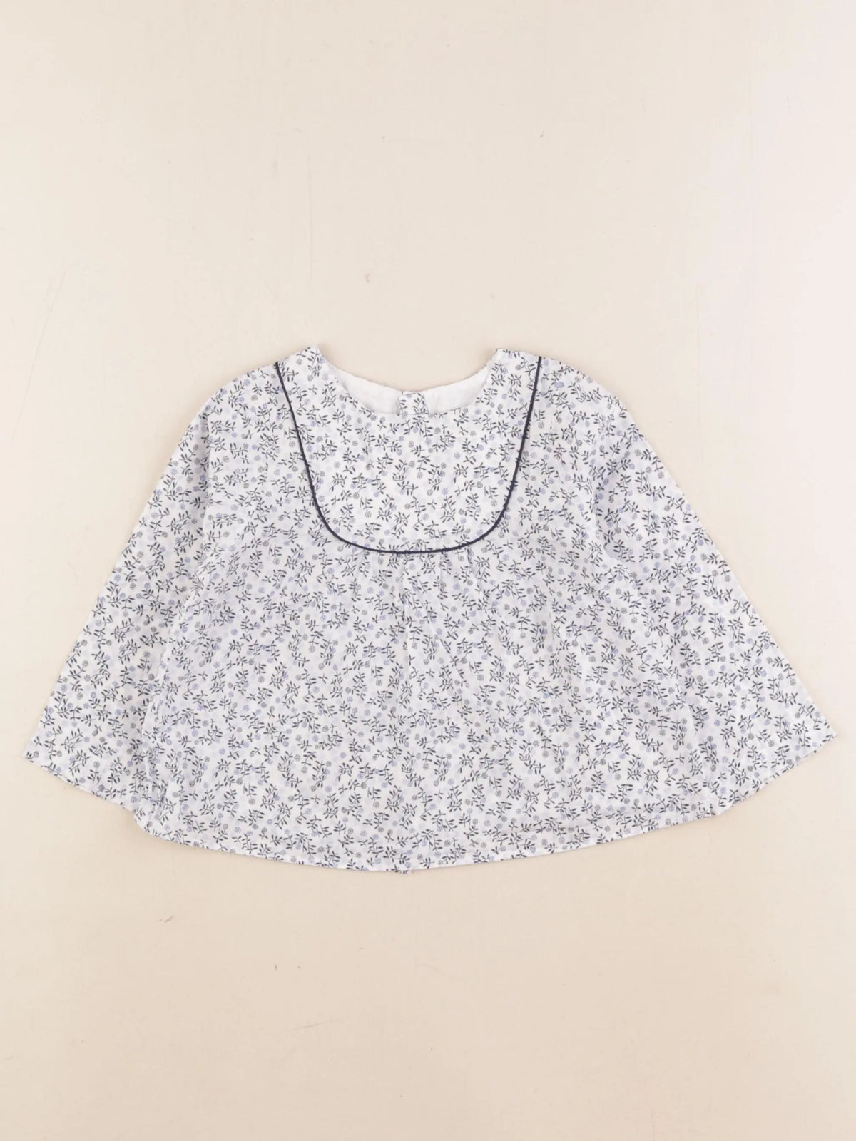 Jacadi - blouse blanc, bleu - 18 mois