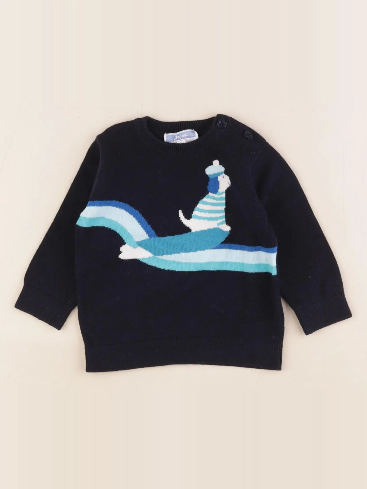 Jacadi - pull bleu - 6 mois