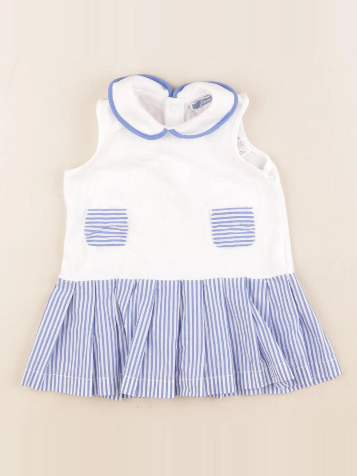 Jacadi - robe bleu, blanc - 12 mois