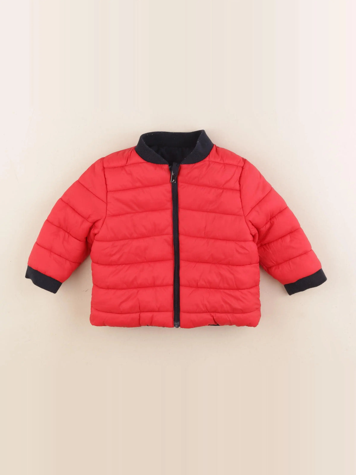 Jacadi - veste doublé, réversible bleu, rouge - 12 mois