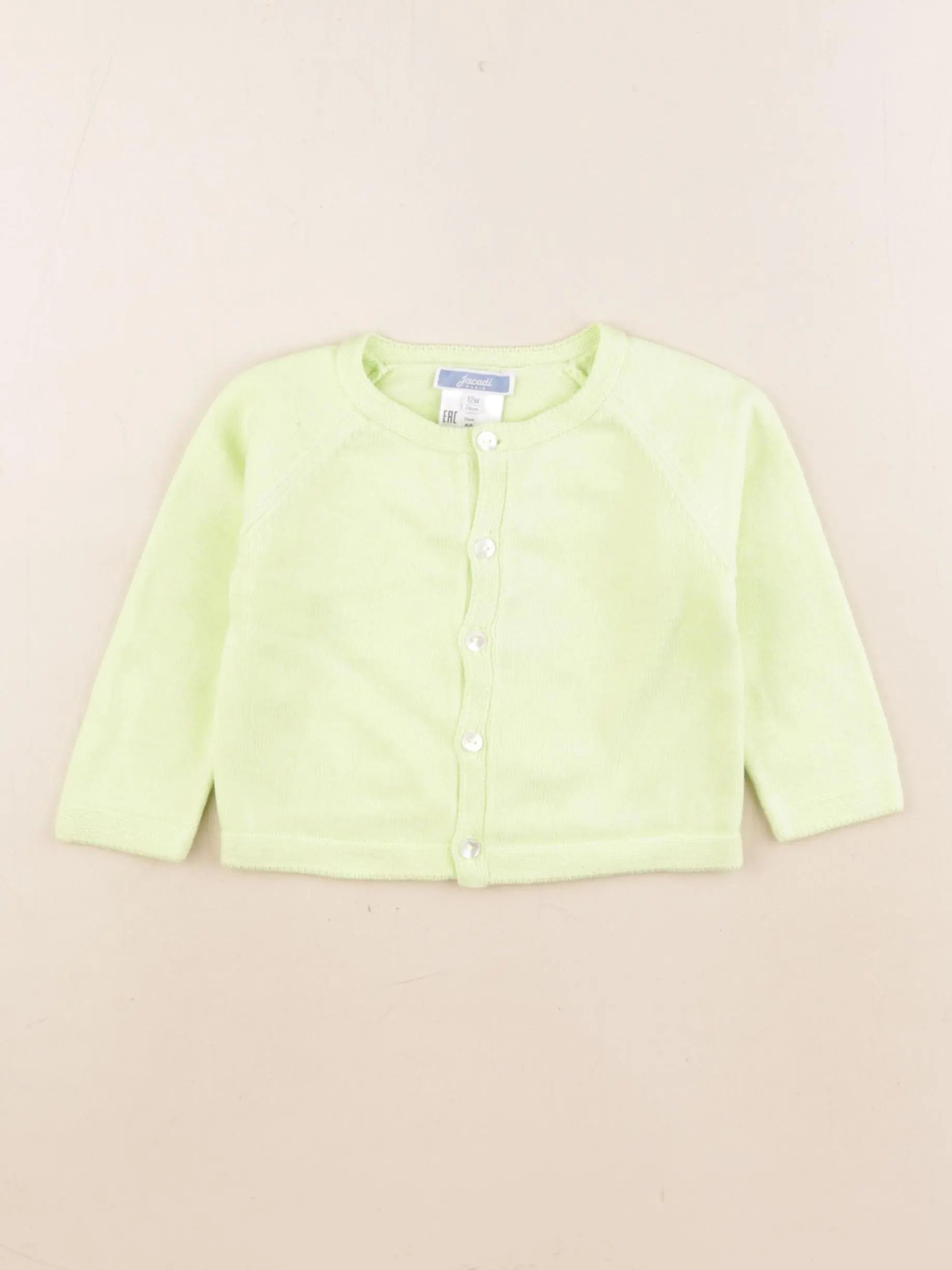 Jacadi - gilet vert - 12 mois