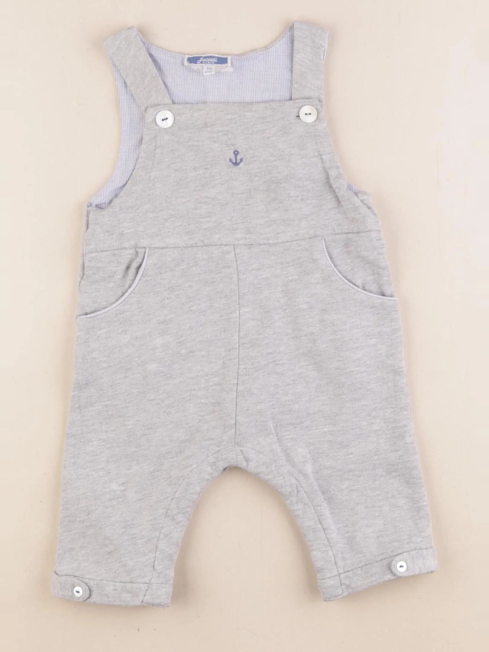 Jacadi - salopette gris - 6 mois