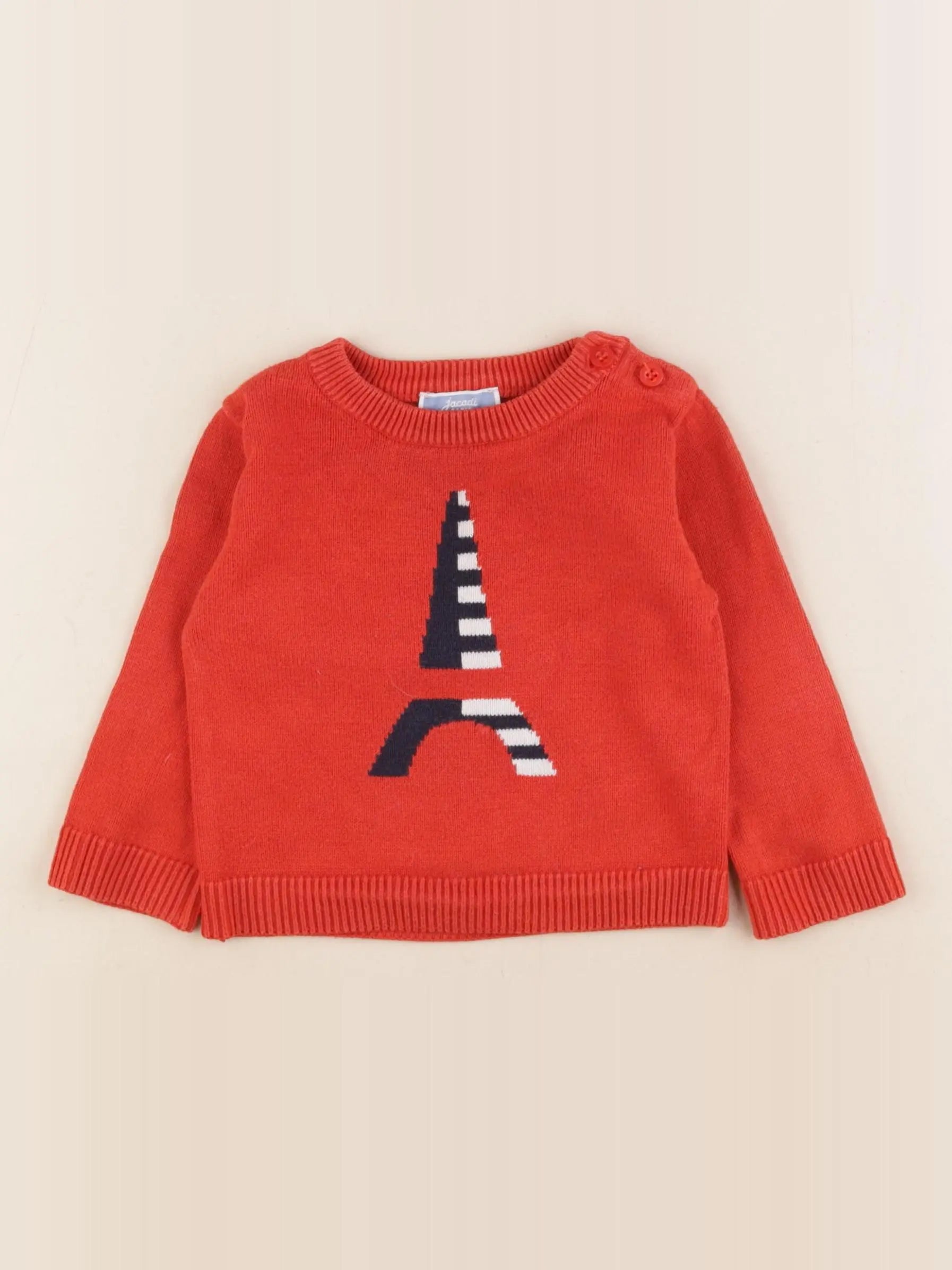 Jacadi - pull rouge - 12 mois